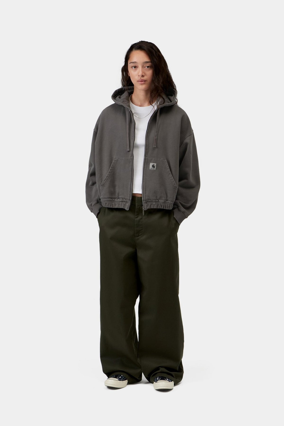 W' HOODED HOGGARD JACKET BLACK GARMENT DYED