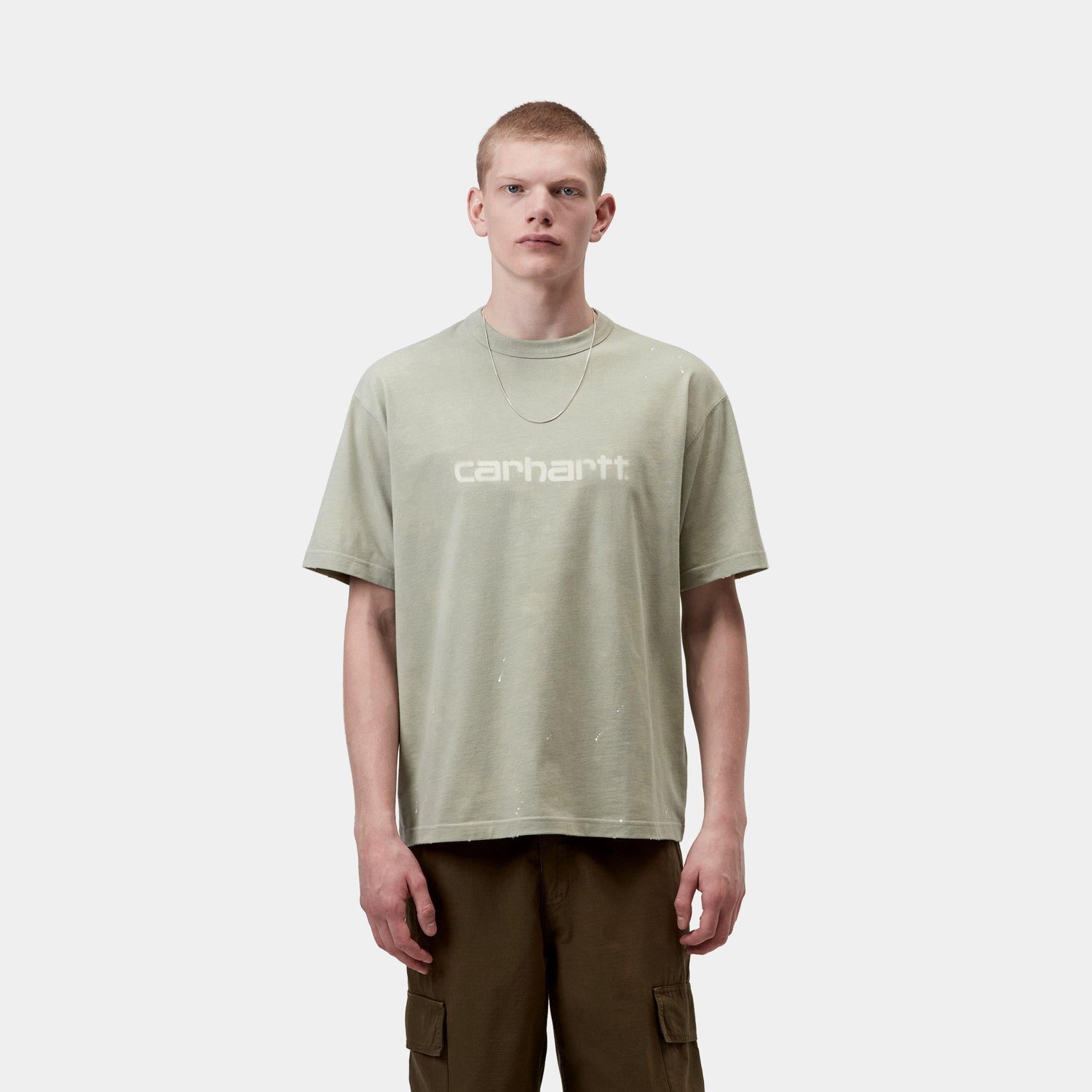 S/S PAINTER T-SHIRT SHADY GREEN DESTROY WASH SPLATTER