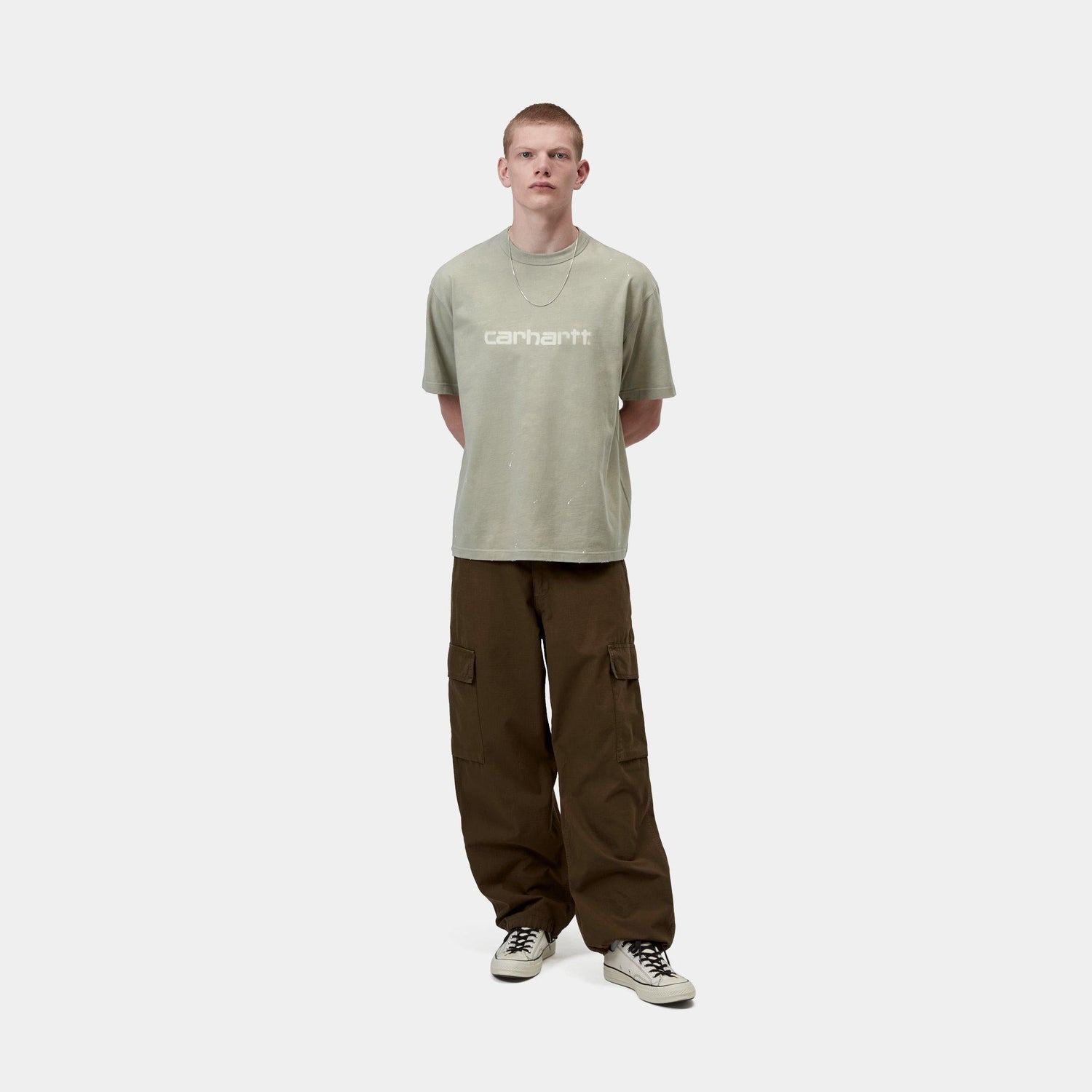 S/S PAINTER T-SHIRT SHADY GREEN DESTROY WASH SPLATTER
