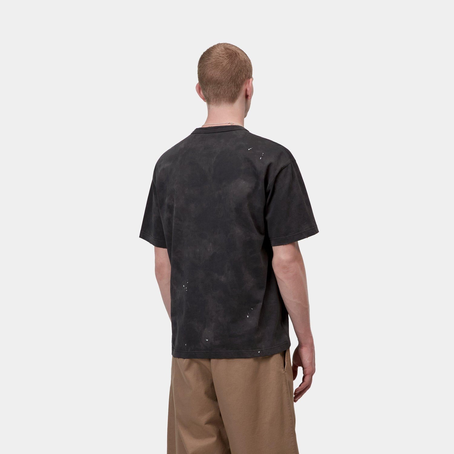 S/S PAINTER T-SHIRT BLACK DESTROY WASH SPLATTER