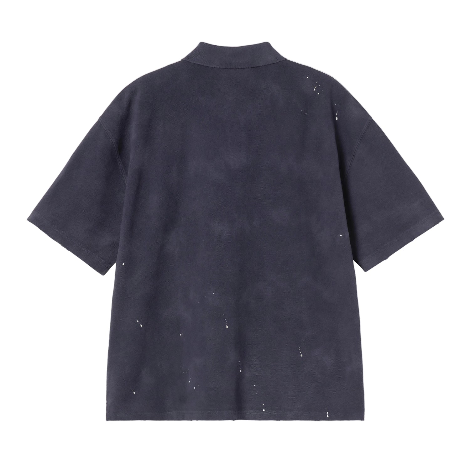 S/S PAINTER POLO DARK NAVY DESTROY WASH SPLATTER
