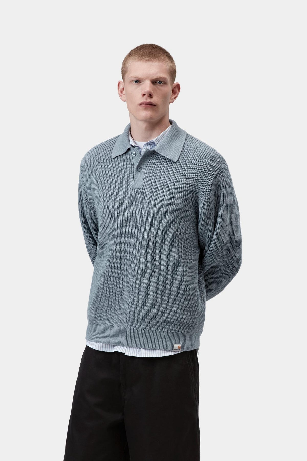L/S MILES POLO SHADY BLUE