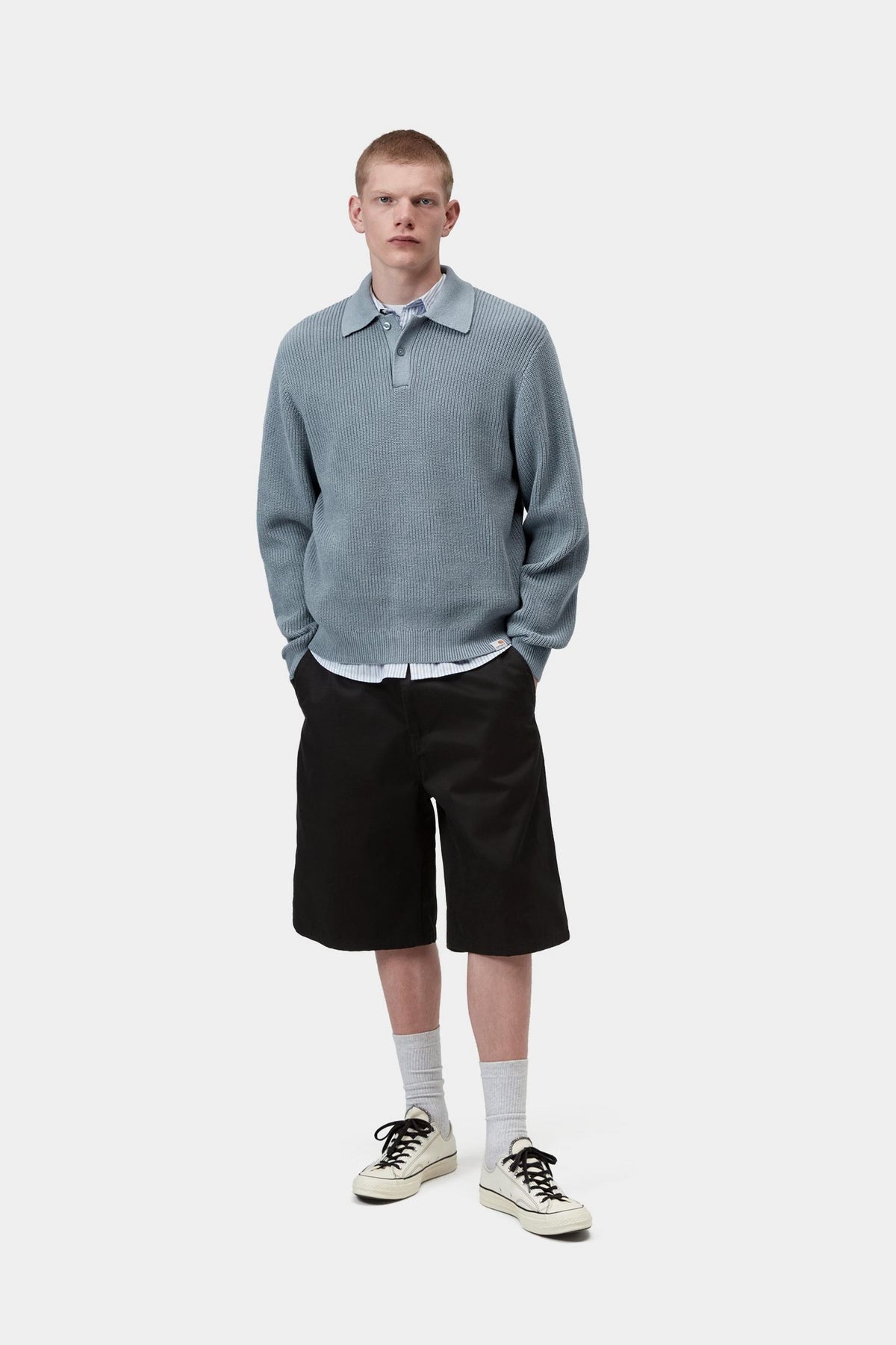 L/S MILES POLO SHADY BLUE