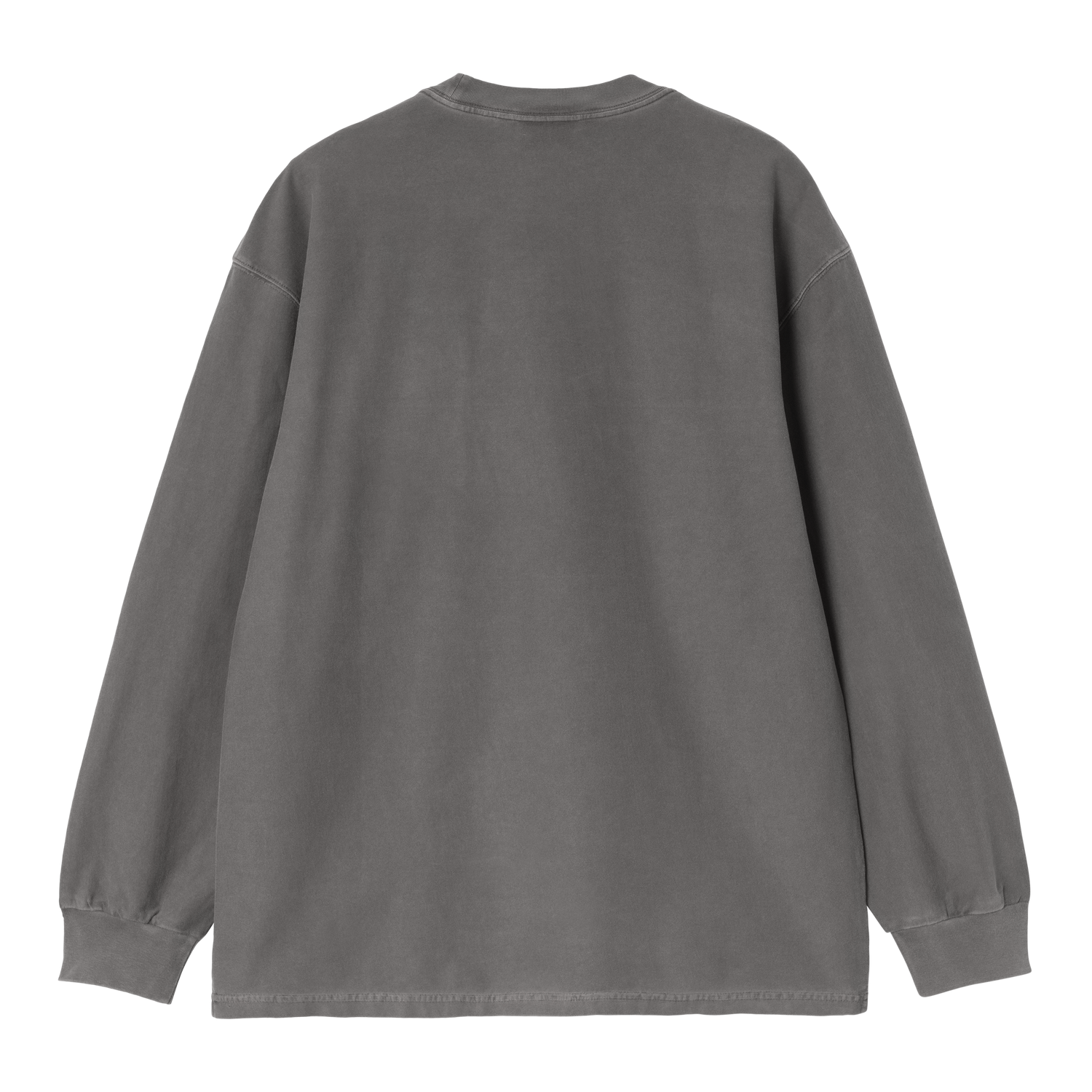 L/S LOOSE POCKET T-SHIRT BLACK GARMENT DYED
