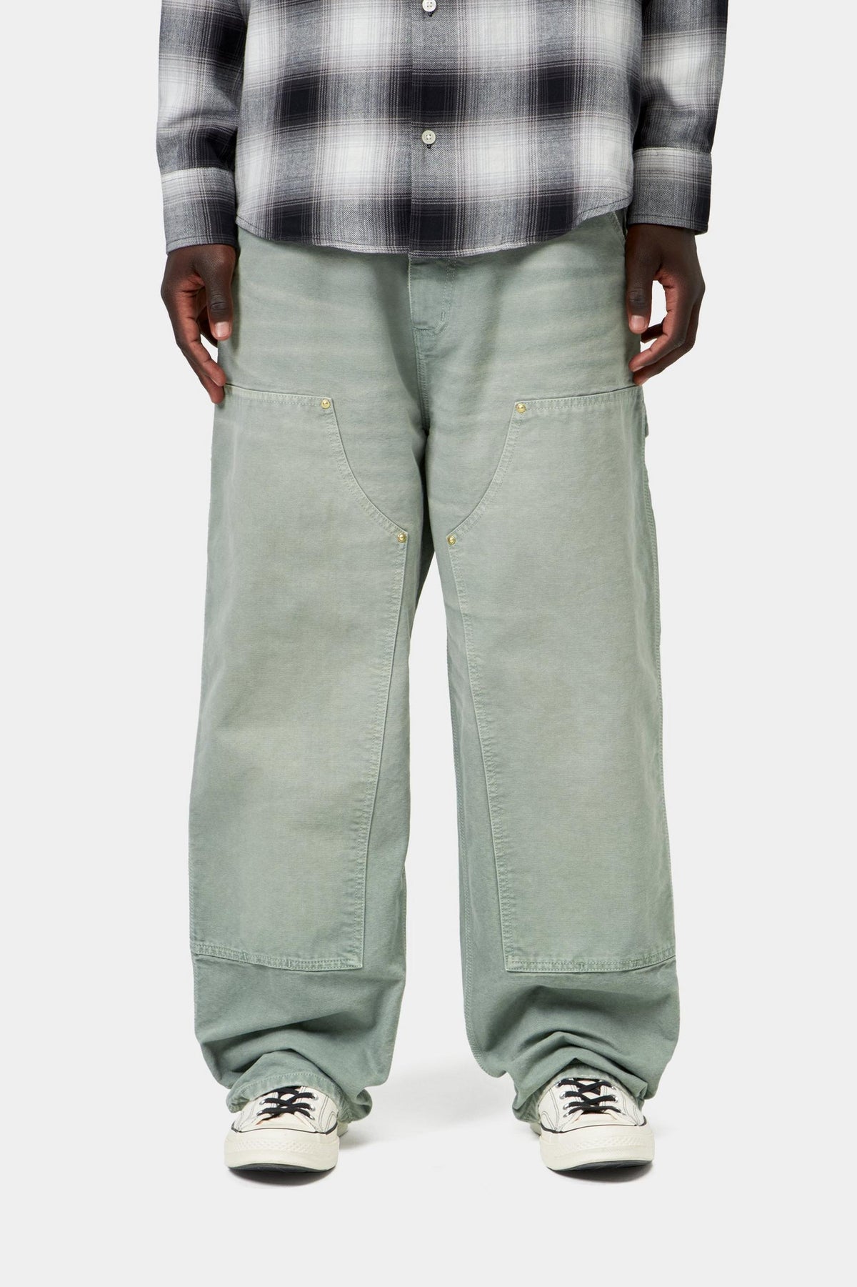 OG DOUBLE KNEE PANT SHADY GREEN DESTROY WASH