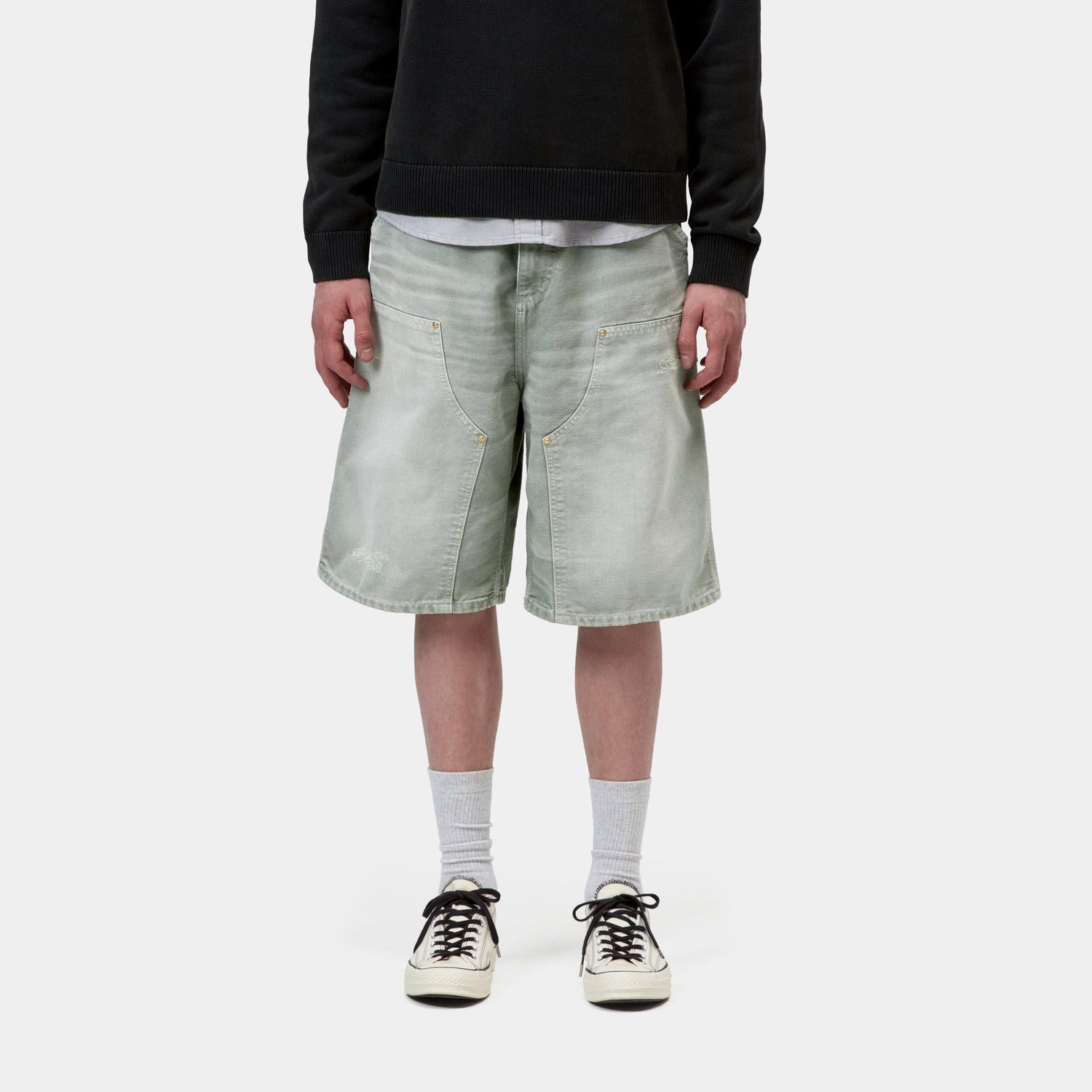 OG DOUBLE KNEE SHORT SHADY GREEN DESTROY WASH