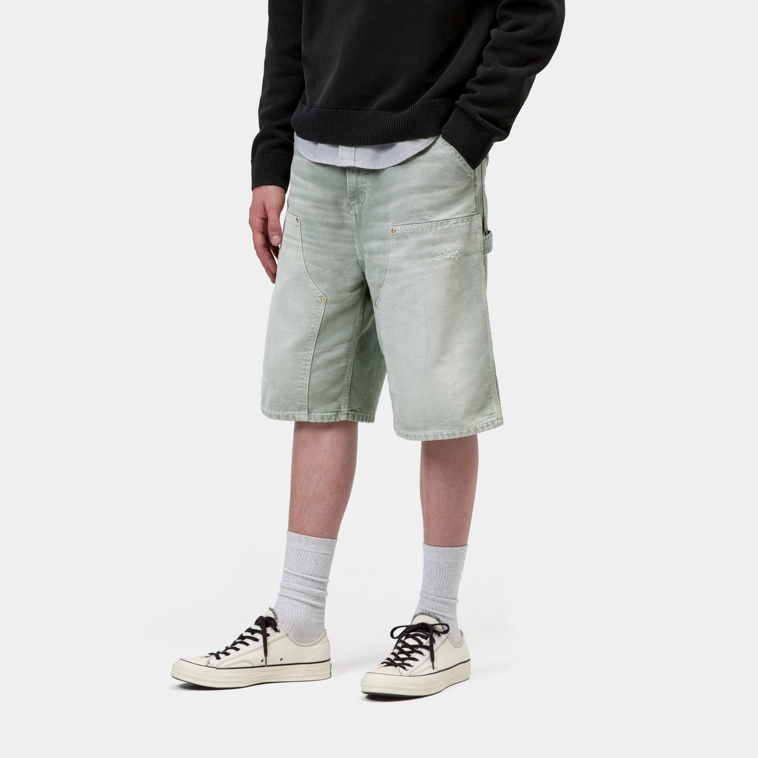 OG DOUBLE KNEE SHORT SHADY GREEN DESTROY WASH