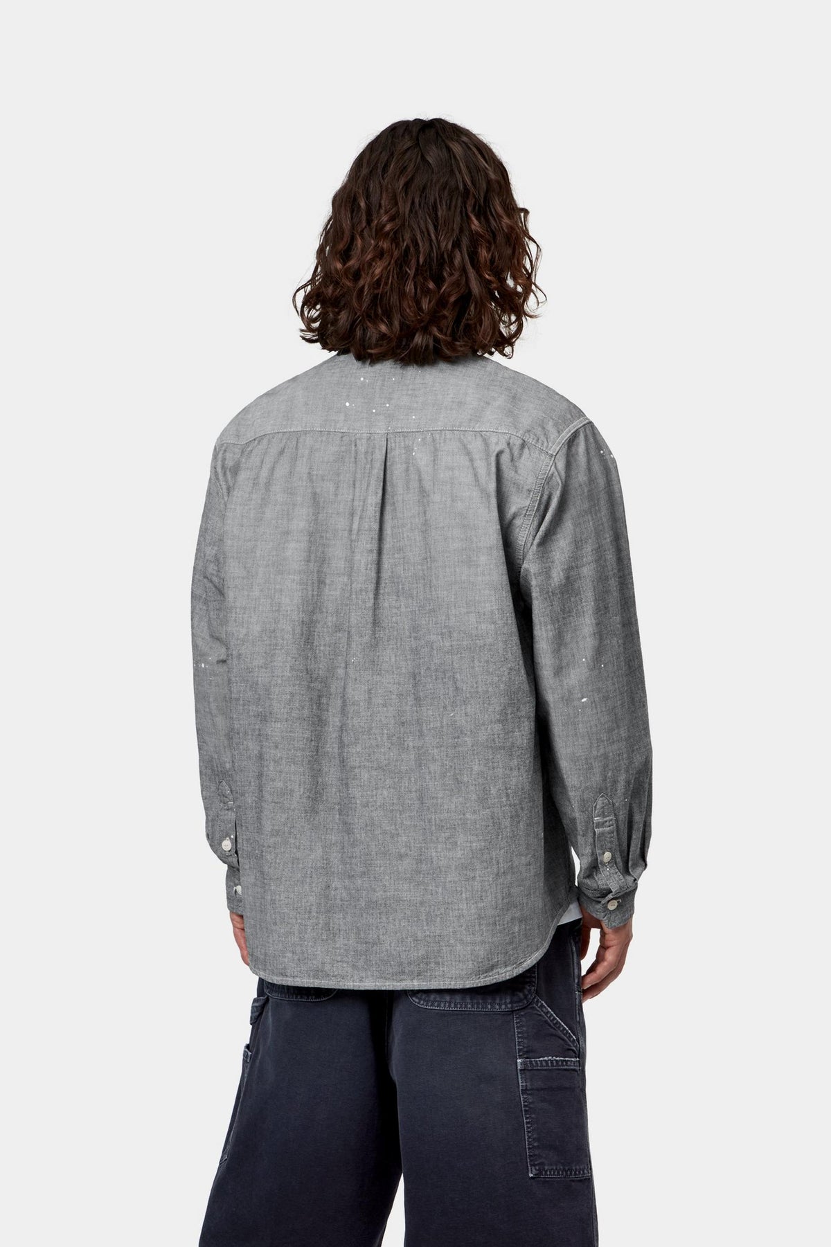 L/S PAINTER SHIRT BLACK WORN USED SPLATTER
