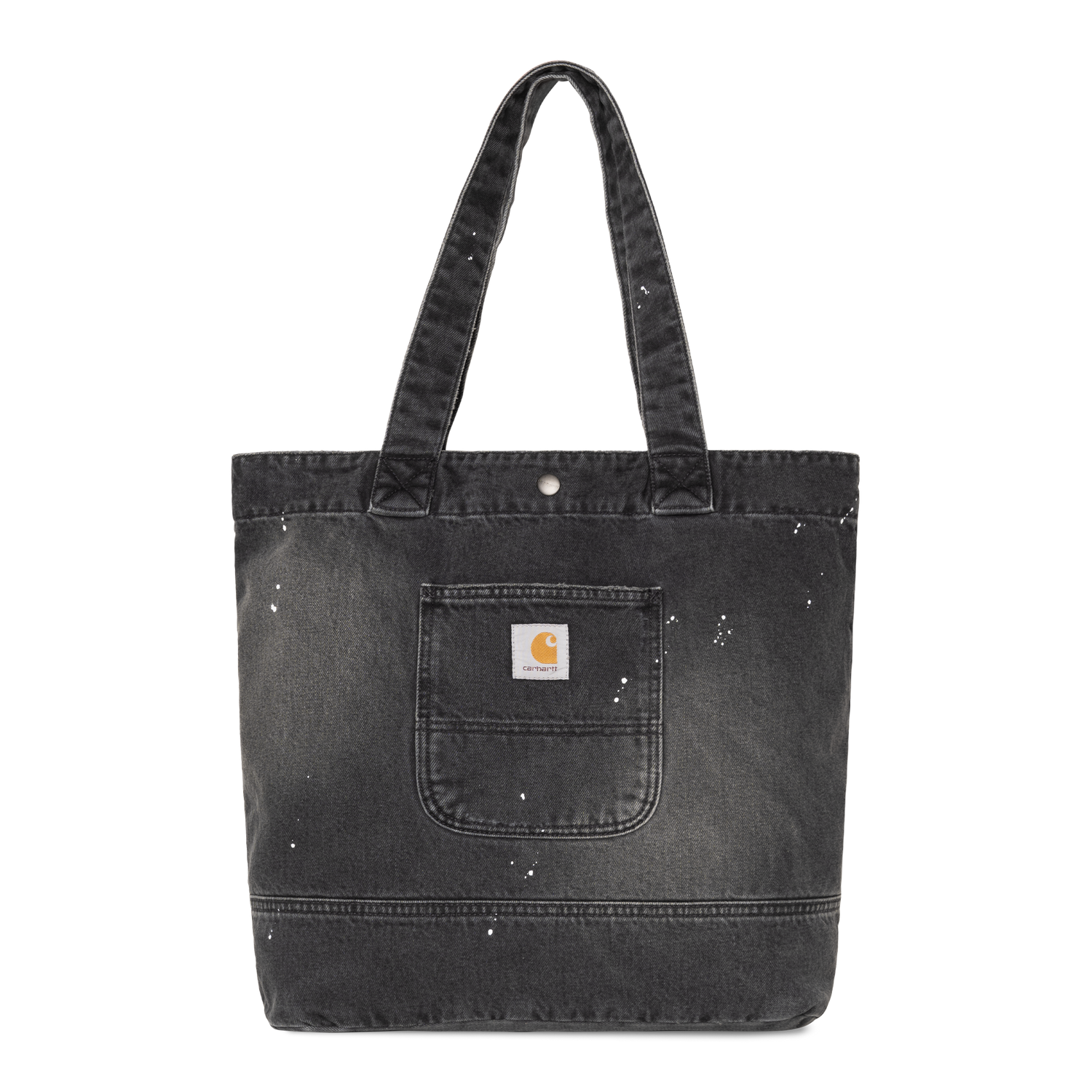 DENIM TOTE BLACK DESTROY WASH SPLATTER