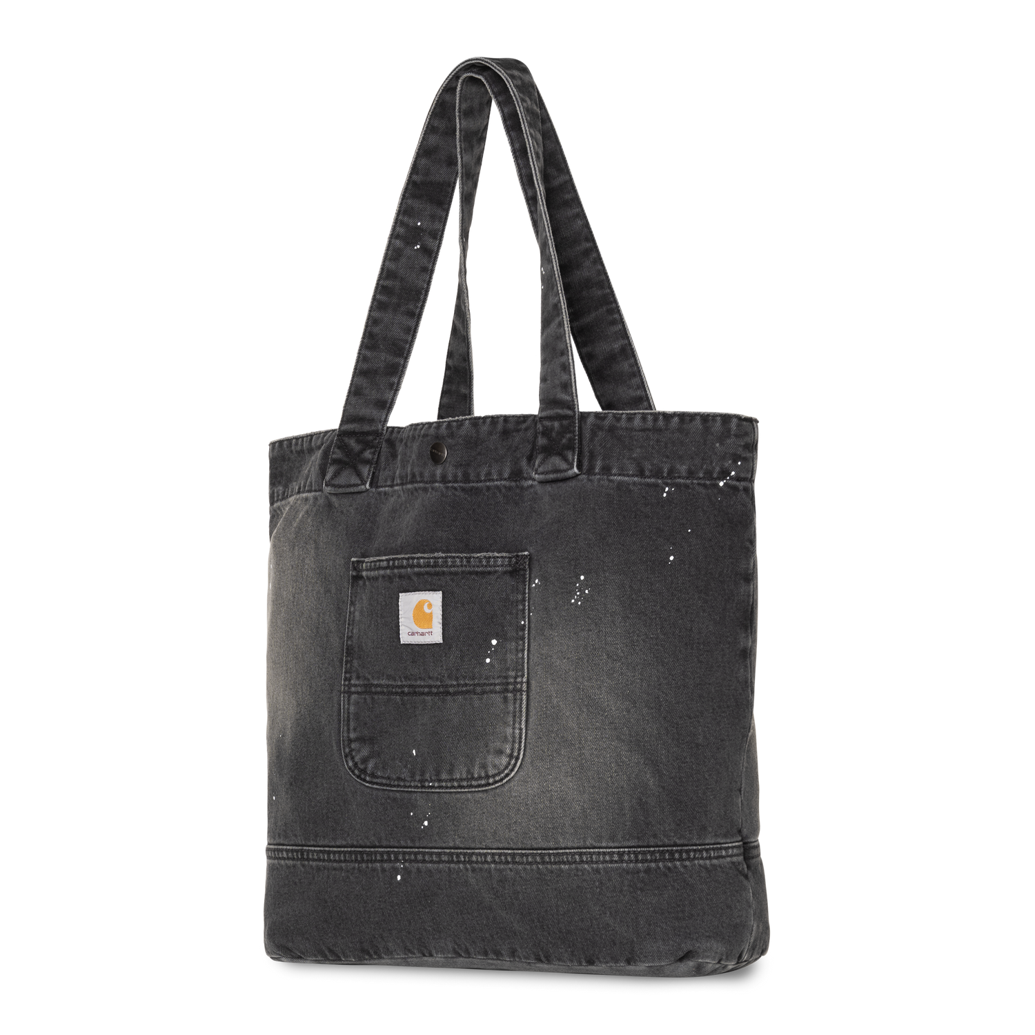 DENIM TOTE BLACK DESTROY WASH SPLATTER