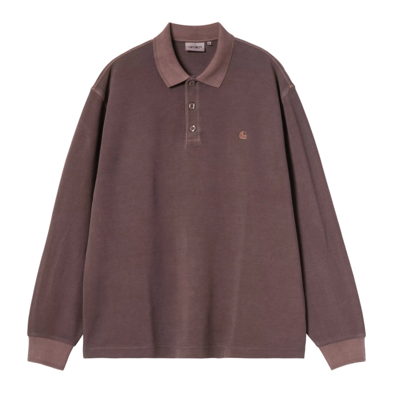 L/S WAFFLE RUGBY SHIRT PALISANDER GARMENT DYED