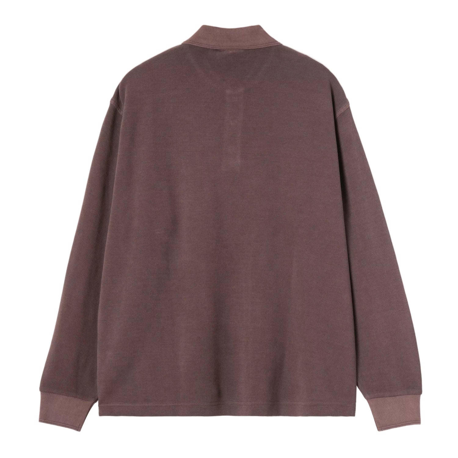 L/S WAFFLE RUGBY SHIRT PALISANDER GARMENT DYED