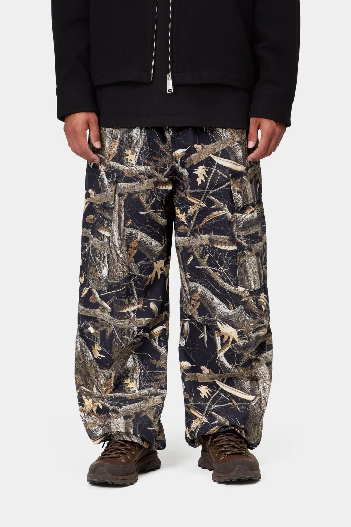 OSBORN CARGO PANT CAMO FEATHER TREE BLACK RINSED