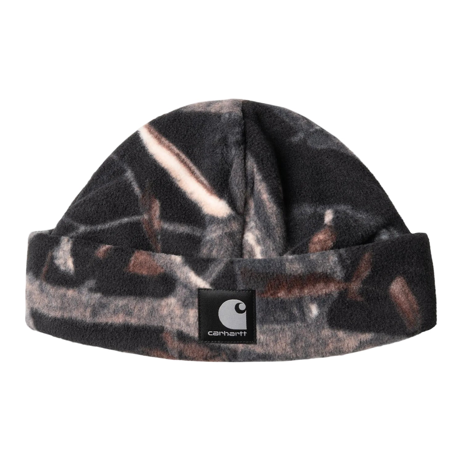 BLEVIN BEANIE CAMO FEATHER TREE BLACK