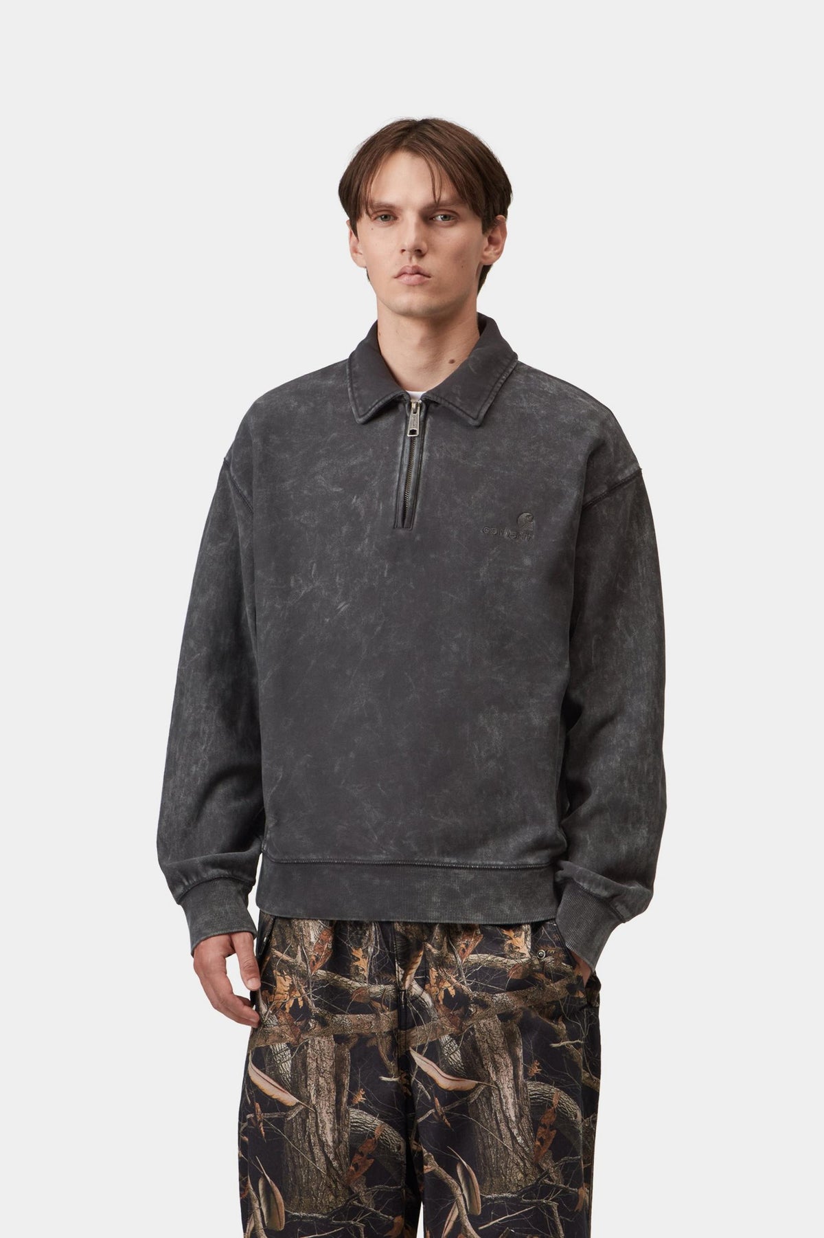 LAMBERT POLO SWEAT BLACK MOON WASH