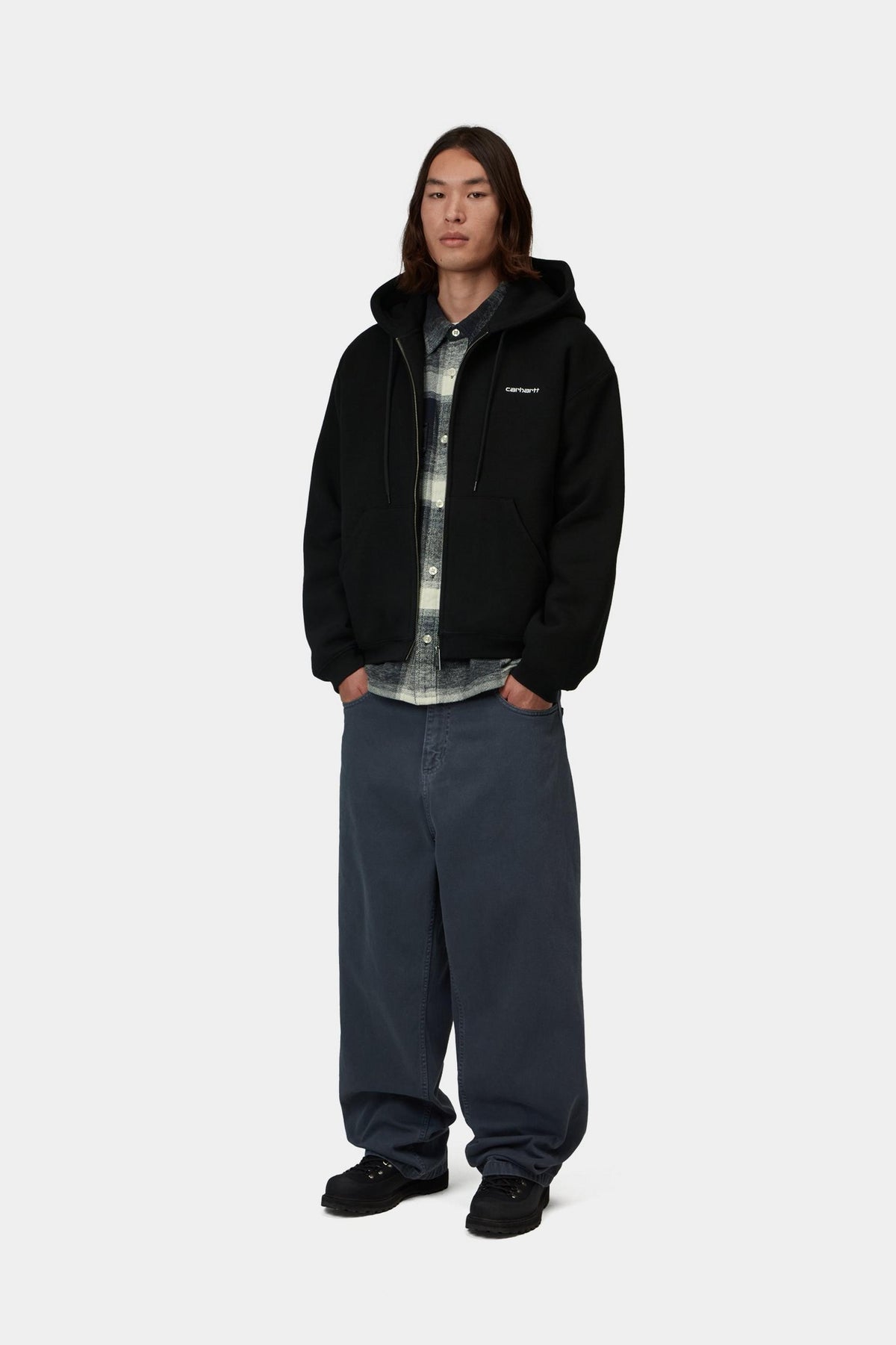 HOODED EBBERT JACKET BLACK / WHITE