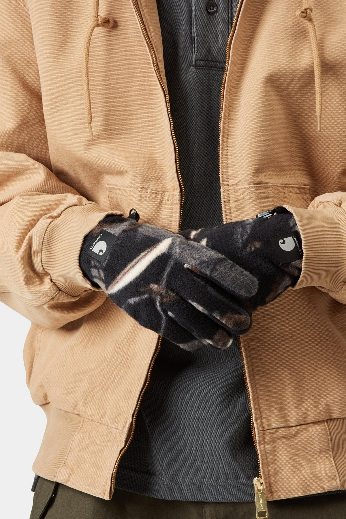 BLEVIN GLOVES CAMO FEATHER TREE BLACK