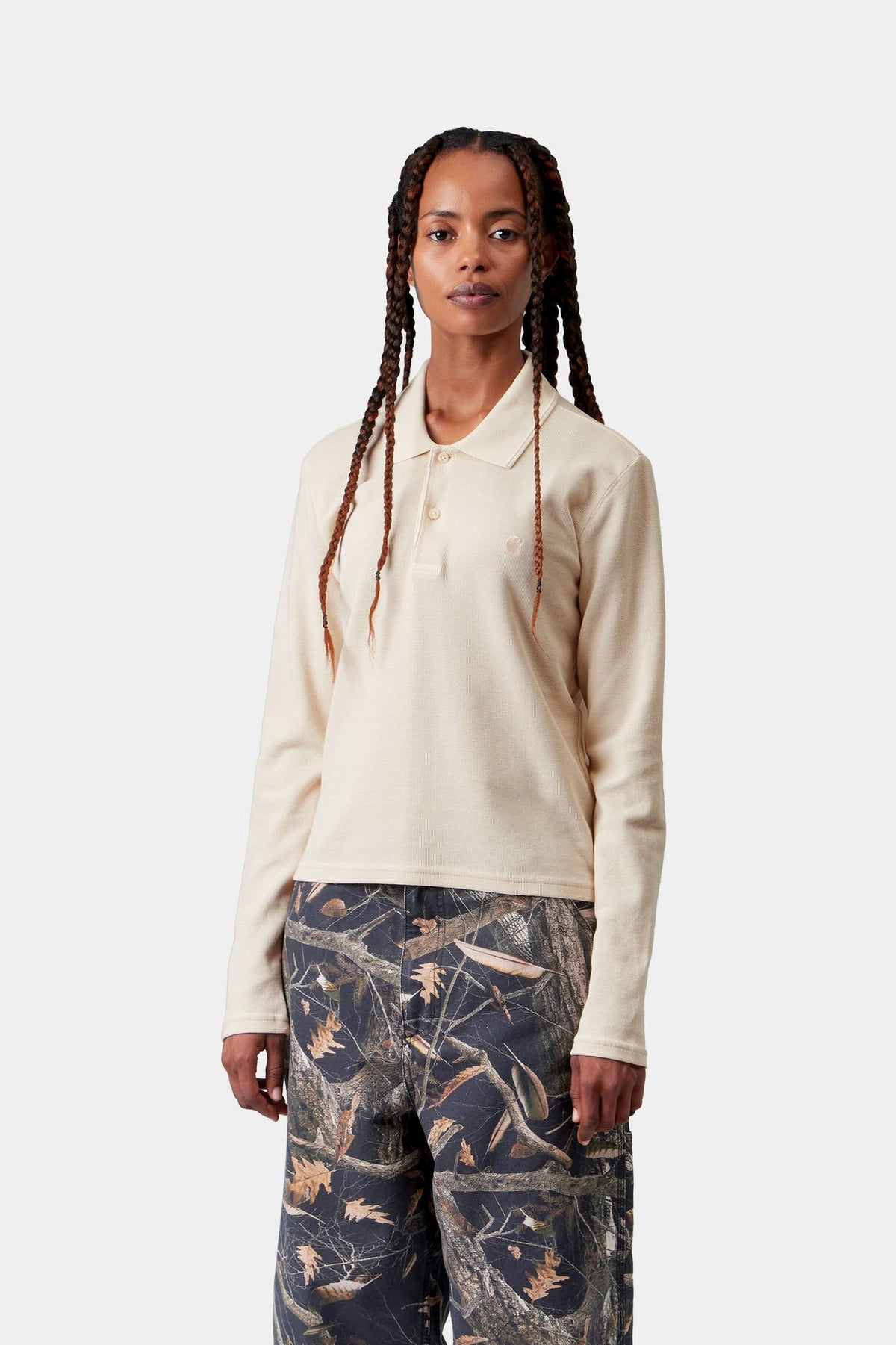 W' L/S DORA POLO NATURAL GARMENT DYED
