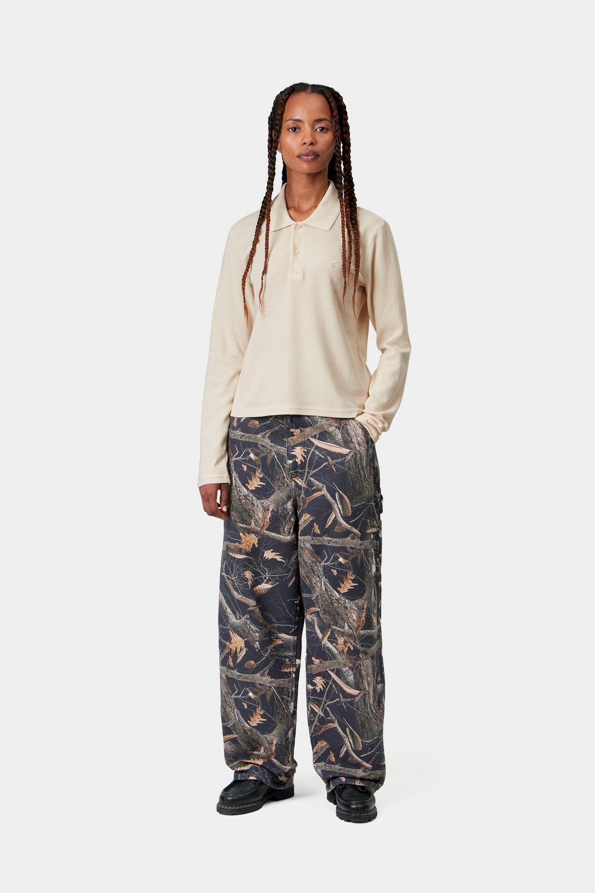 W' L/S DORA POLO NATURAL GARMENT DYED