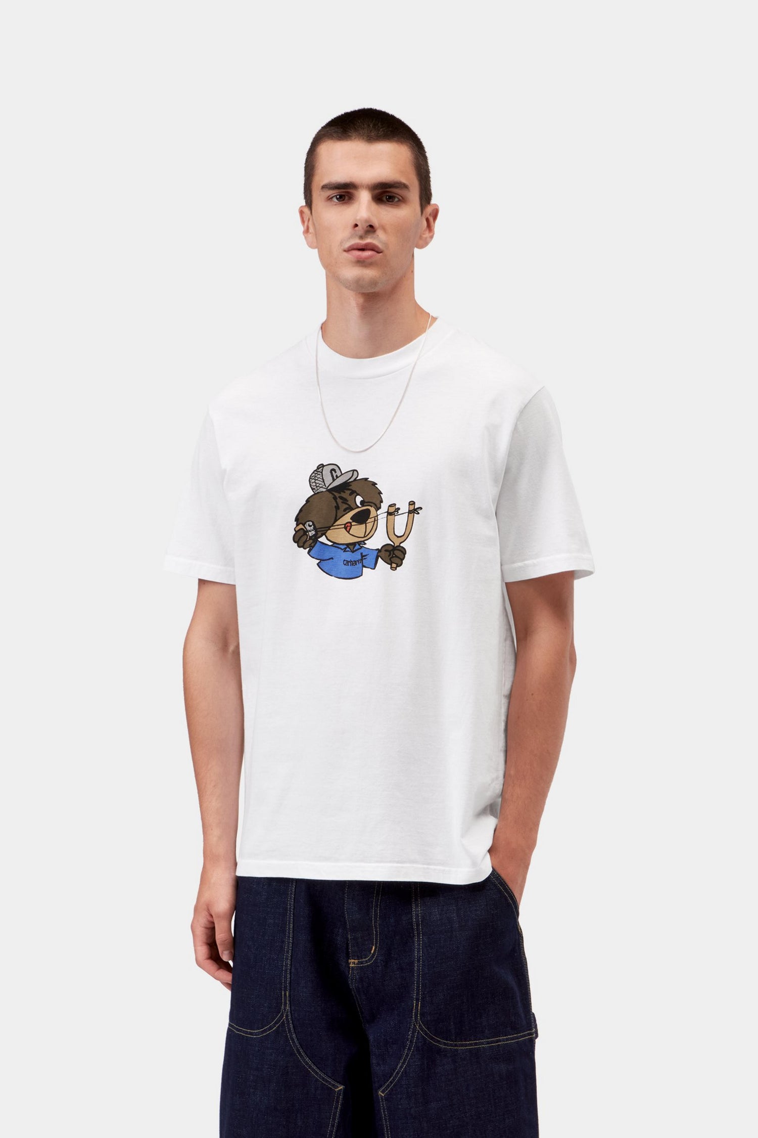 S/S SLINGSHOT T-SHIRT WHITE HEAVY ENZYME WASH