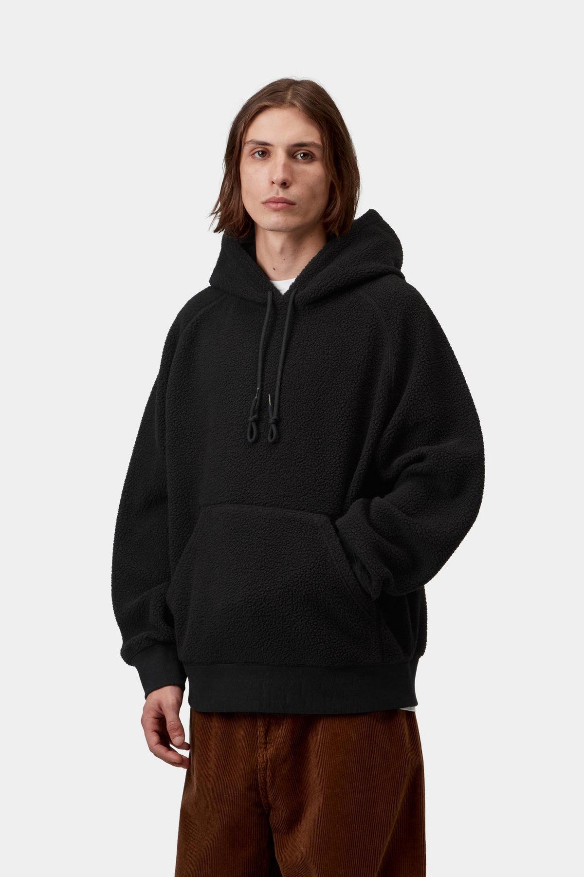 HOODED LIMN C FLEECE SWEAT BLACK