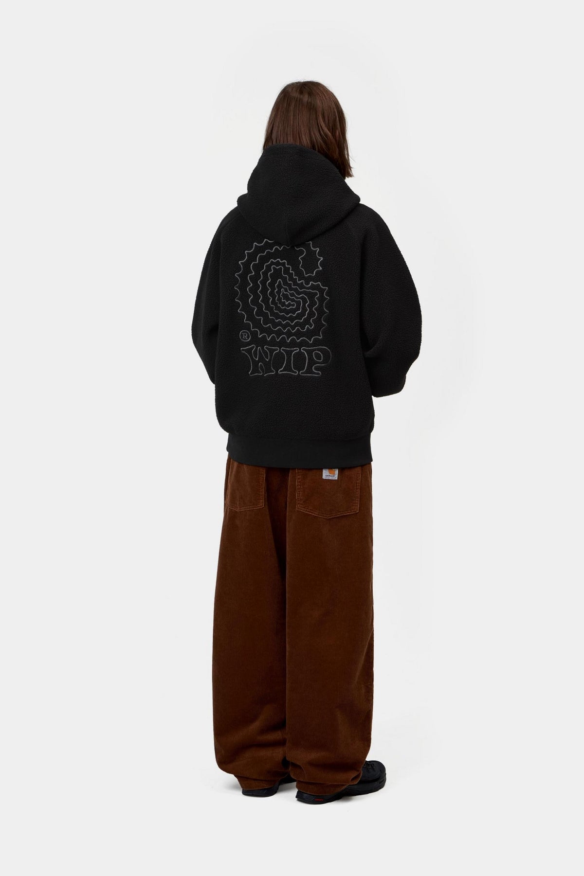 HOODED LIMN C FLEECE SWEAT BLACK