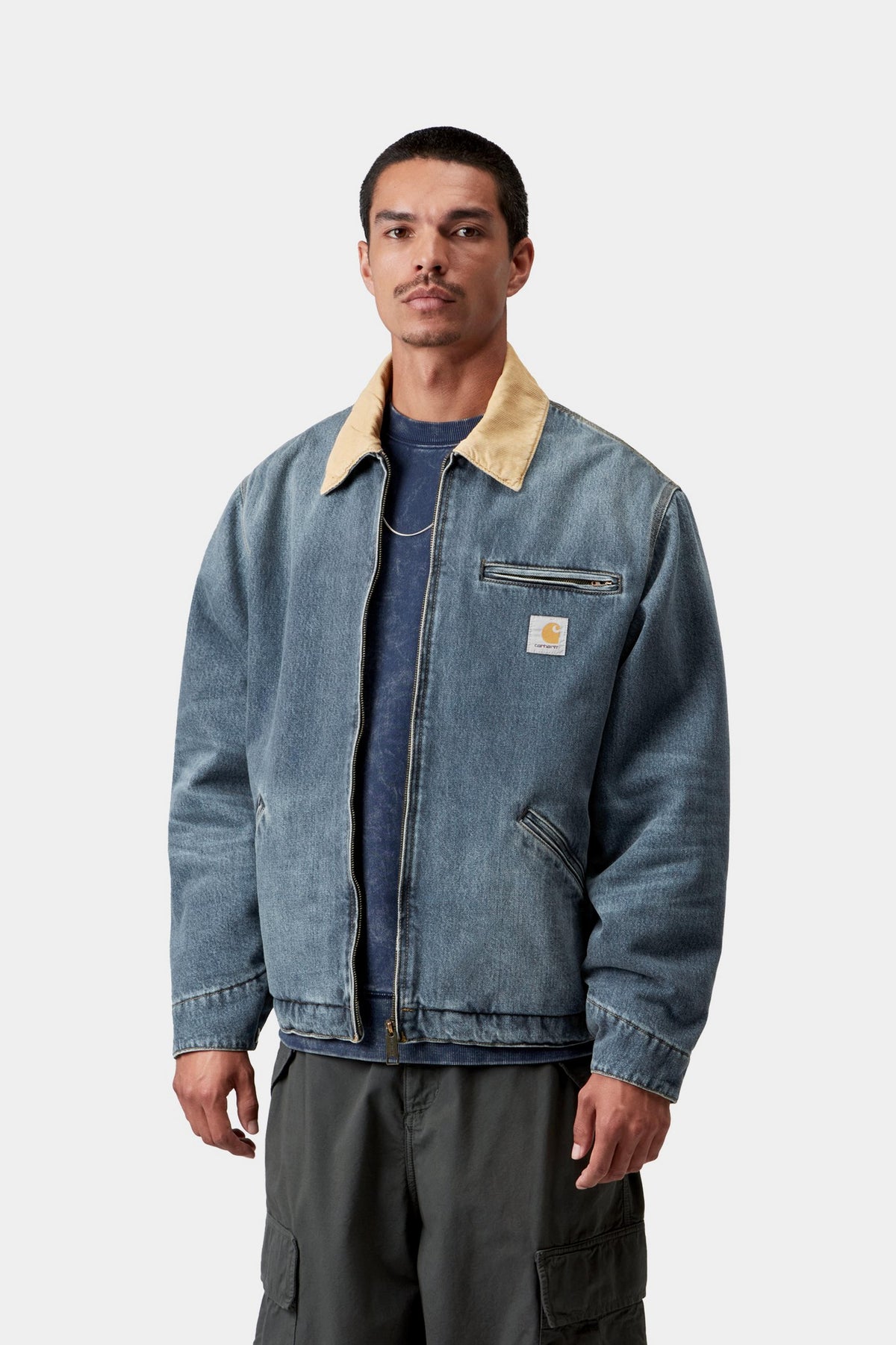 OG DETROIT JACKET BLUE / DUSTY H BROWN OLD USED WASH