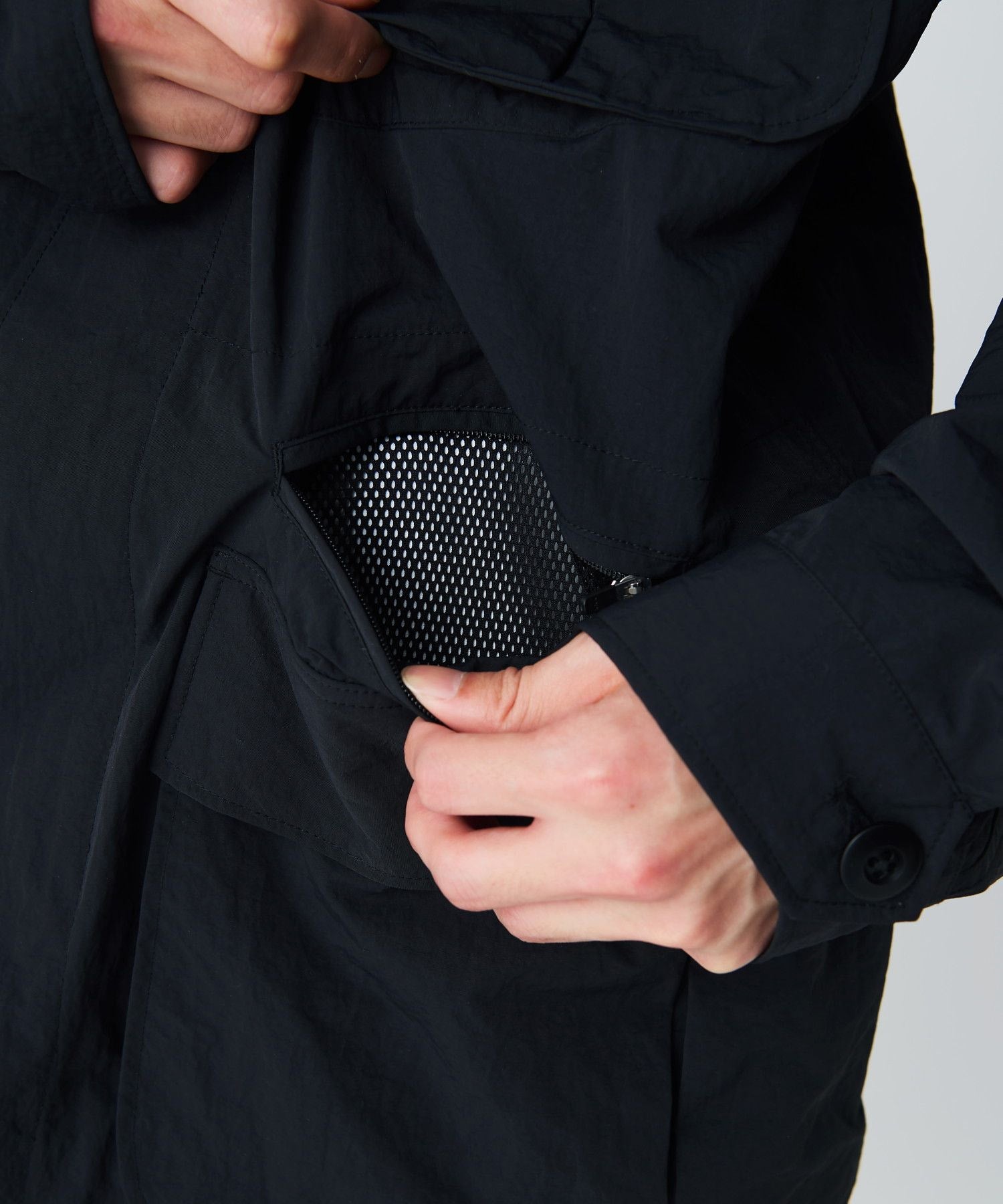 NYLON WASHER JACKET BLACK