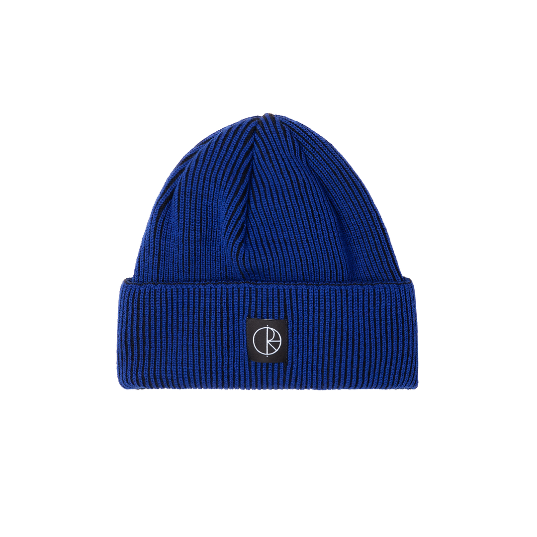 LINES MERINO BEANIE EGYPTIAN BLUE / BLACK