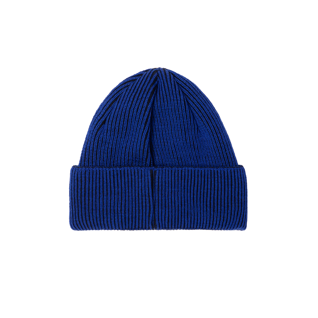 LINES MERINO BEANIE EGYPTIAN BLUE / BLACK