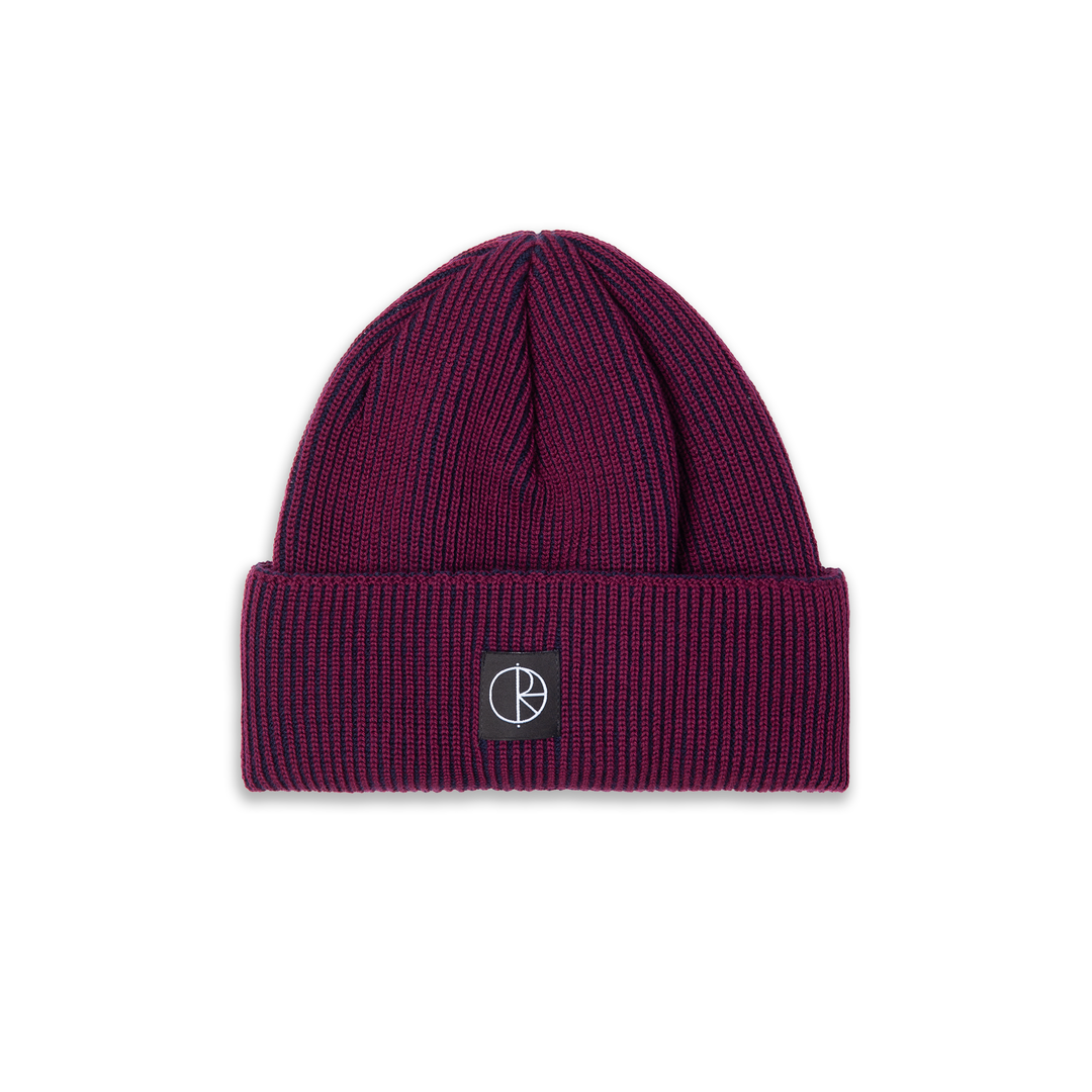 LINES MERINO BEANIE WINE / NAVY