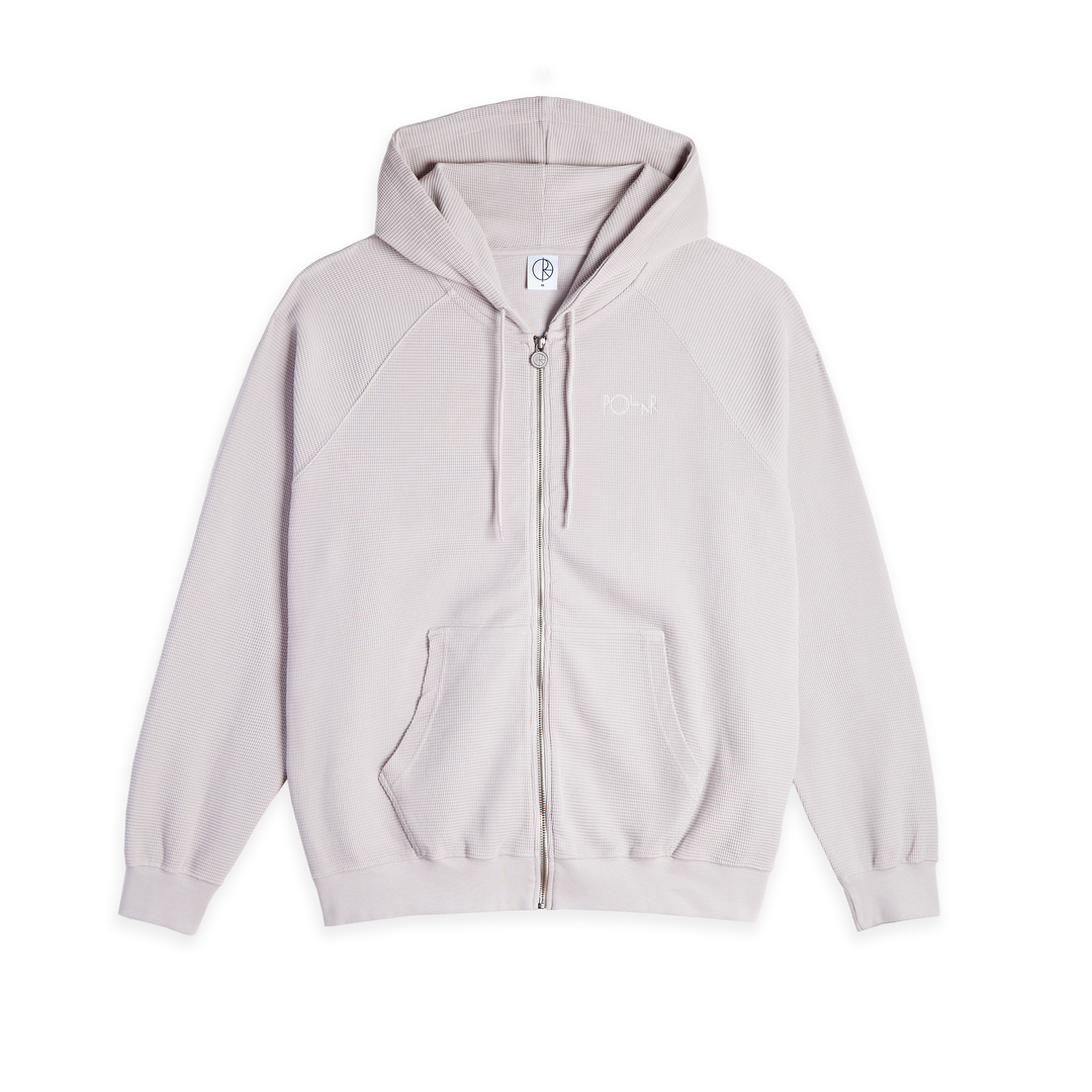 WAFFLE ZIP HOODIE PALE TAUPE