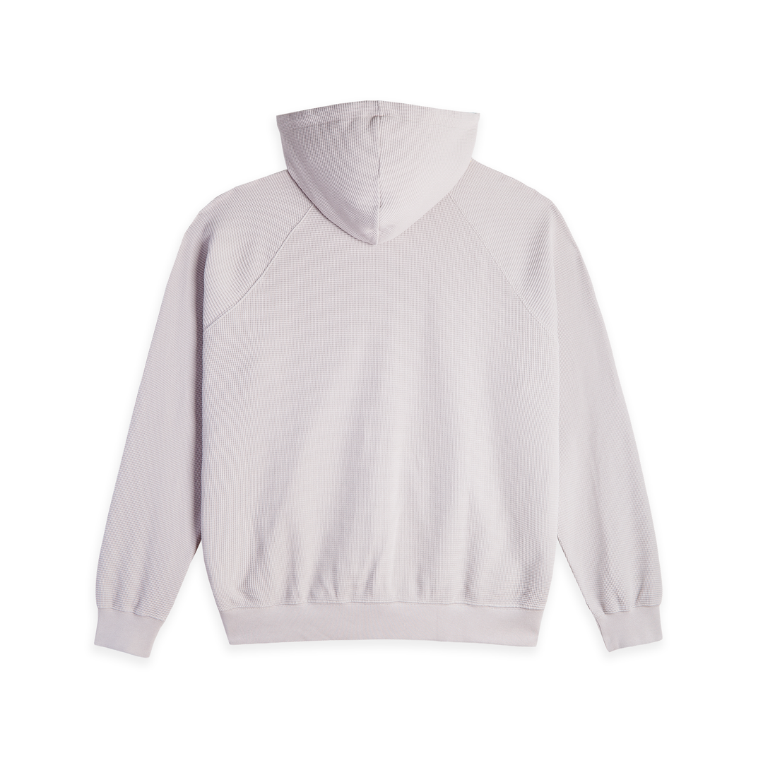 WAFFLE ZIP HOODIE PALE TAUPE
