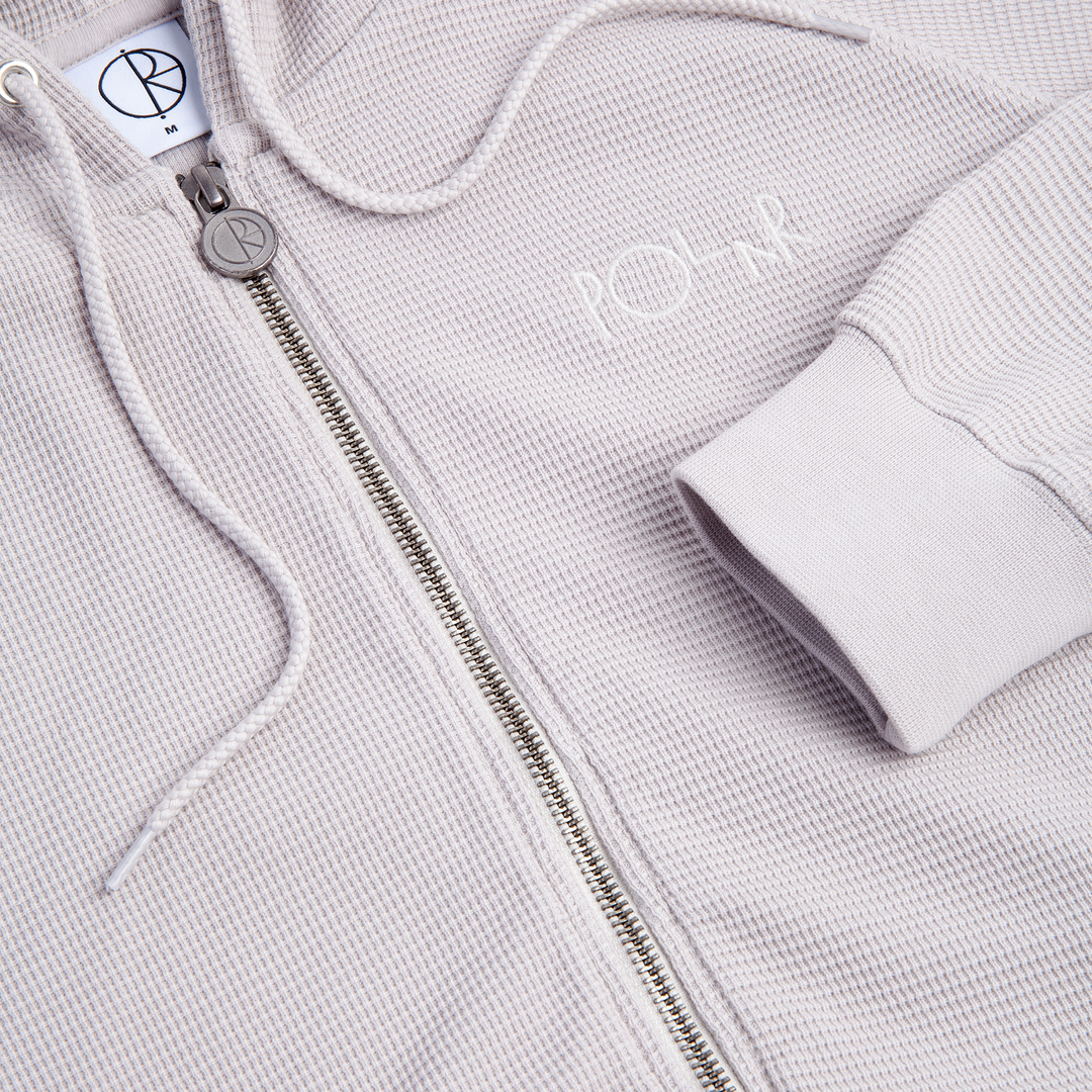 WAFFLE ZIP HOODIE PALE TAUPE