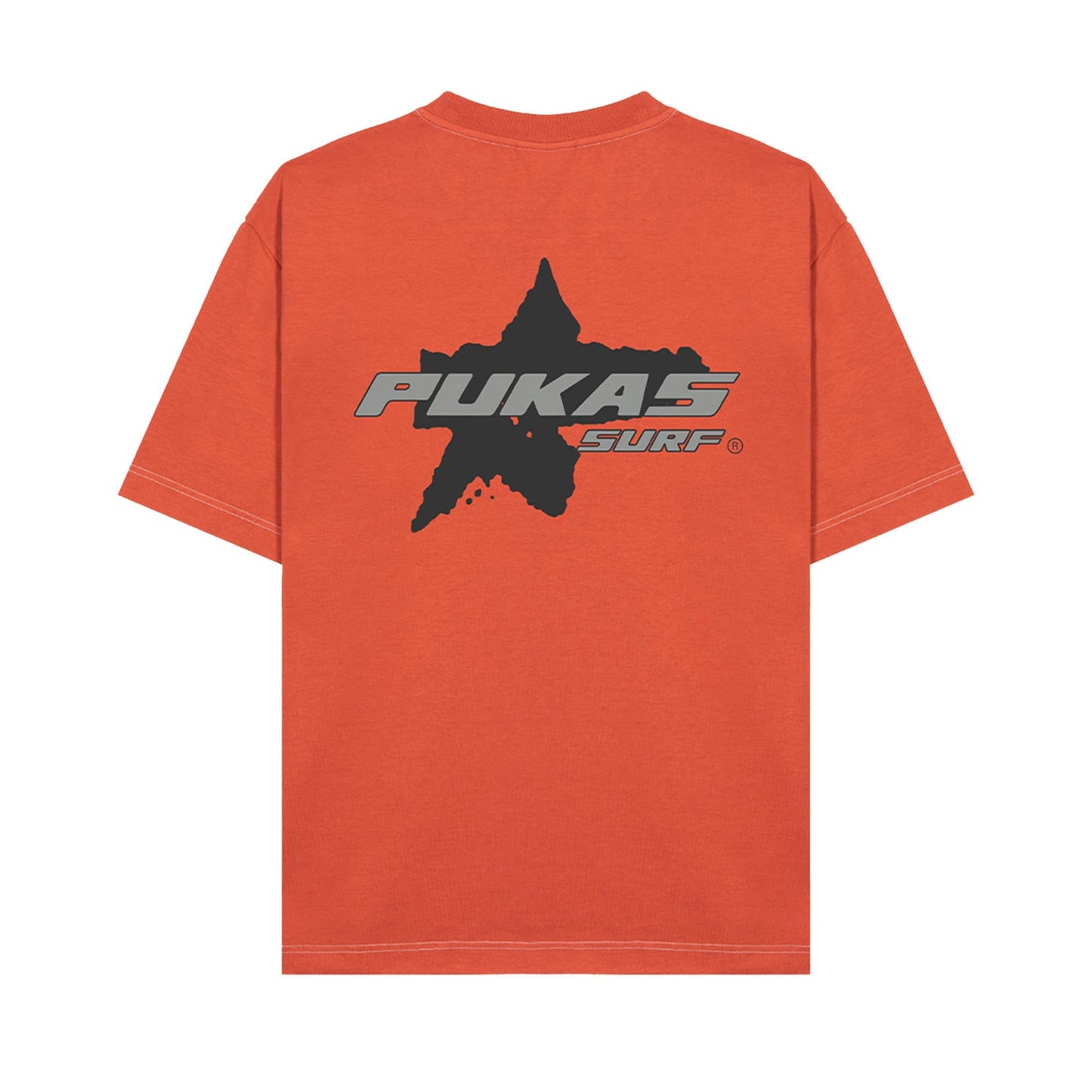 COMP CONTRAST STITCH TEE BURNT ORAGE