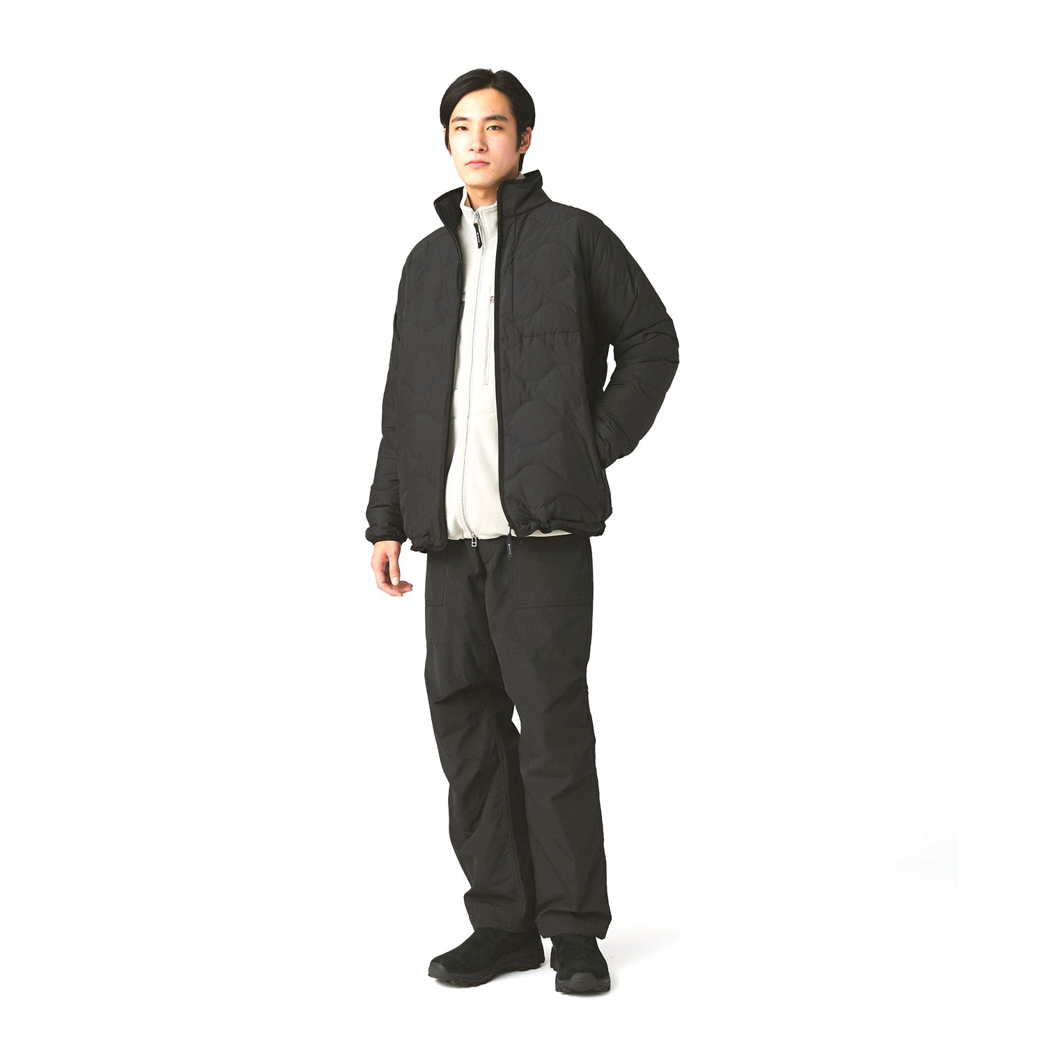 SEAMLESS QUILTED DOWN JACKET BLACK