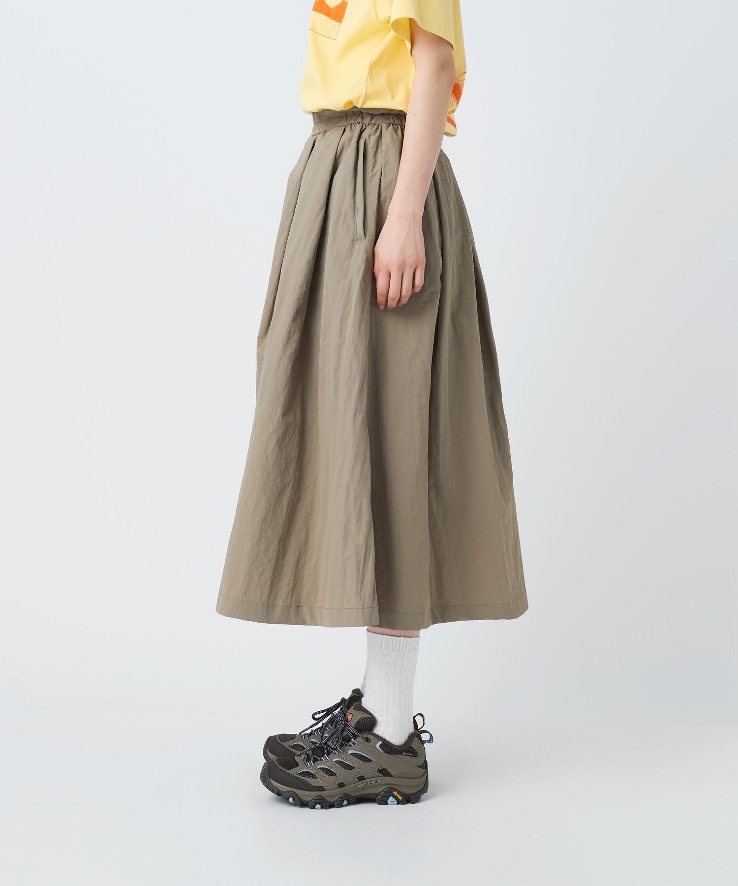 NYLON WASHER SKIRT GREIGE