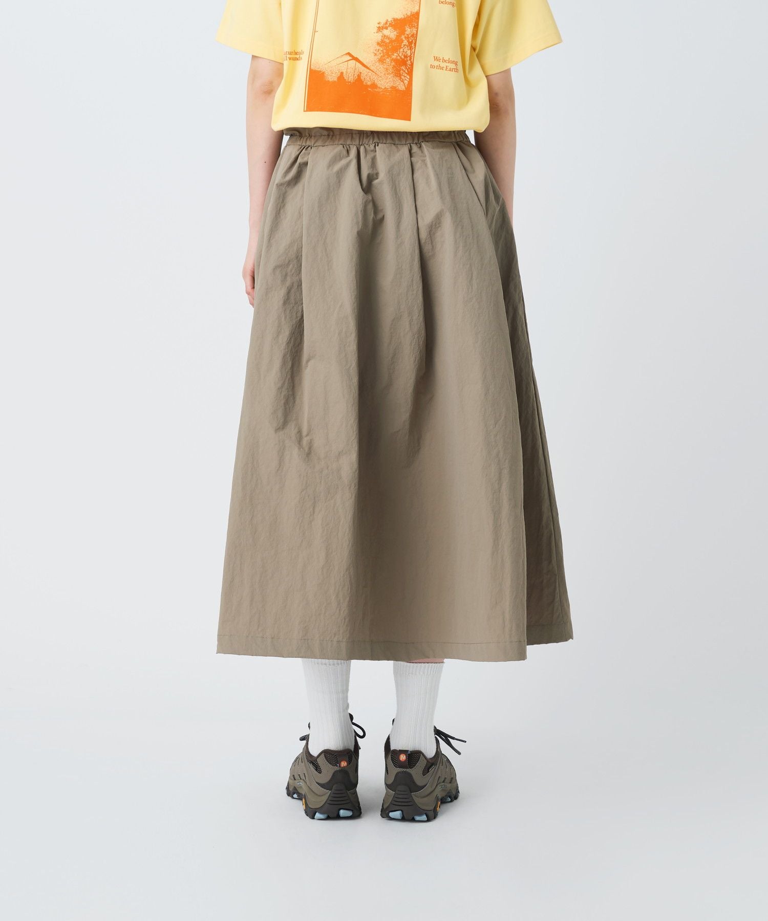NYLON WASHER SKIRT GREIGE