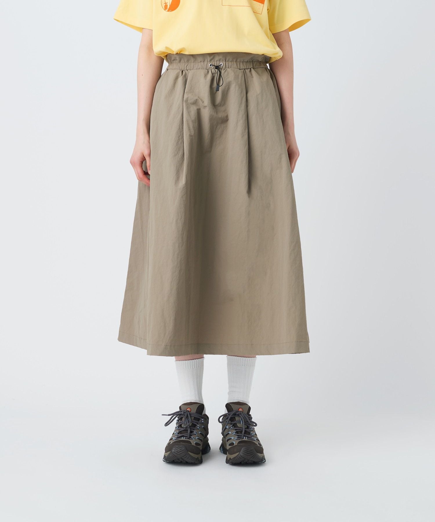 NYLON WASHER SKIRT GREIGE