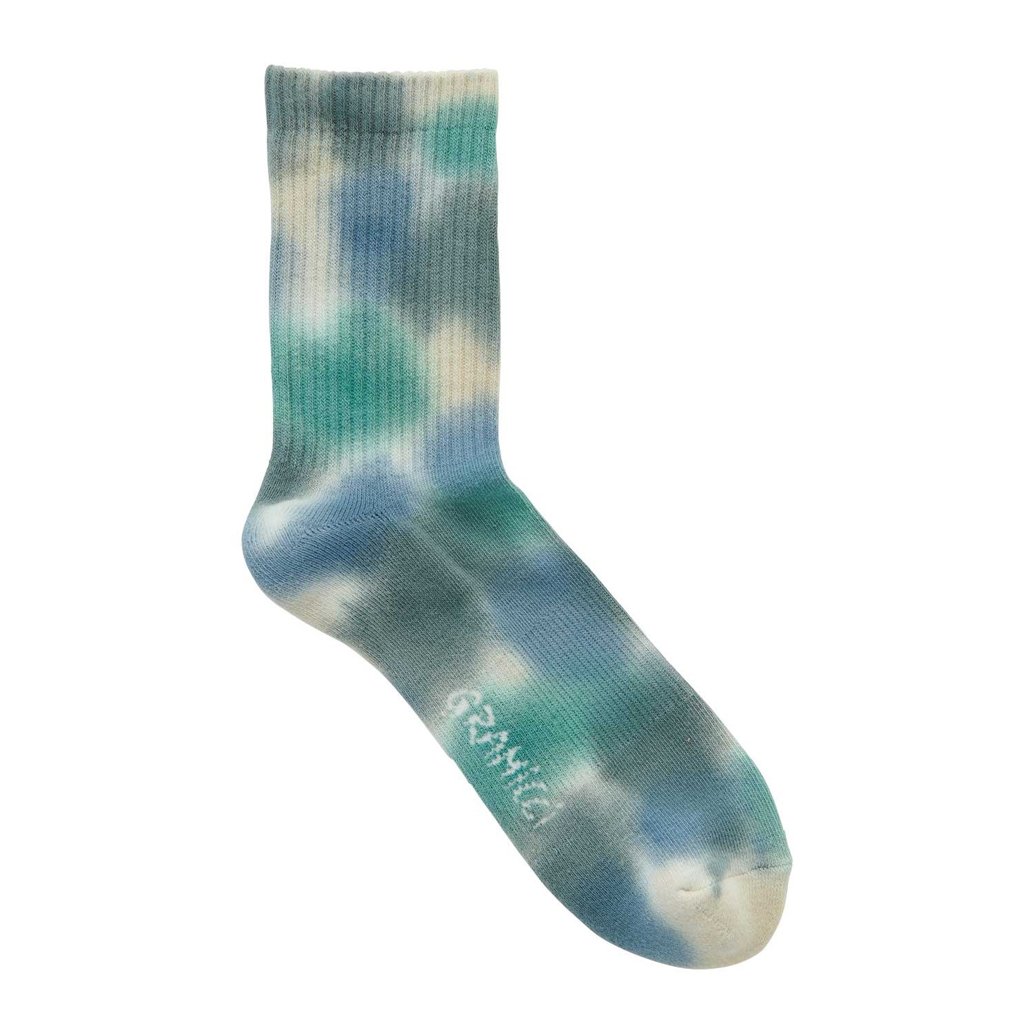 TIE DYE CREW SOCKS BLUE