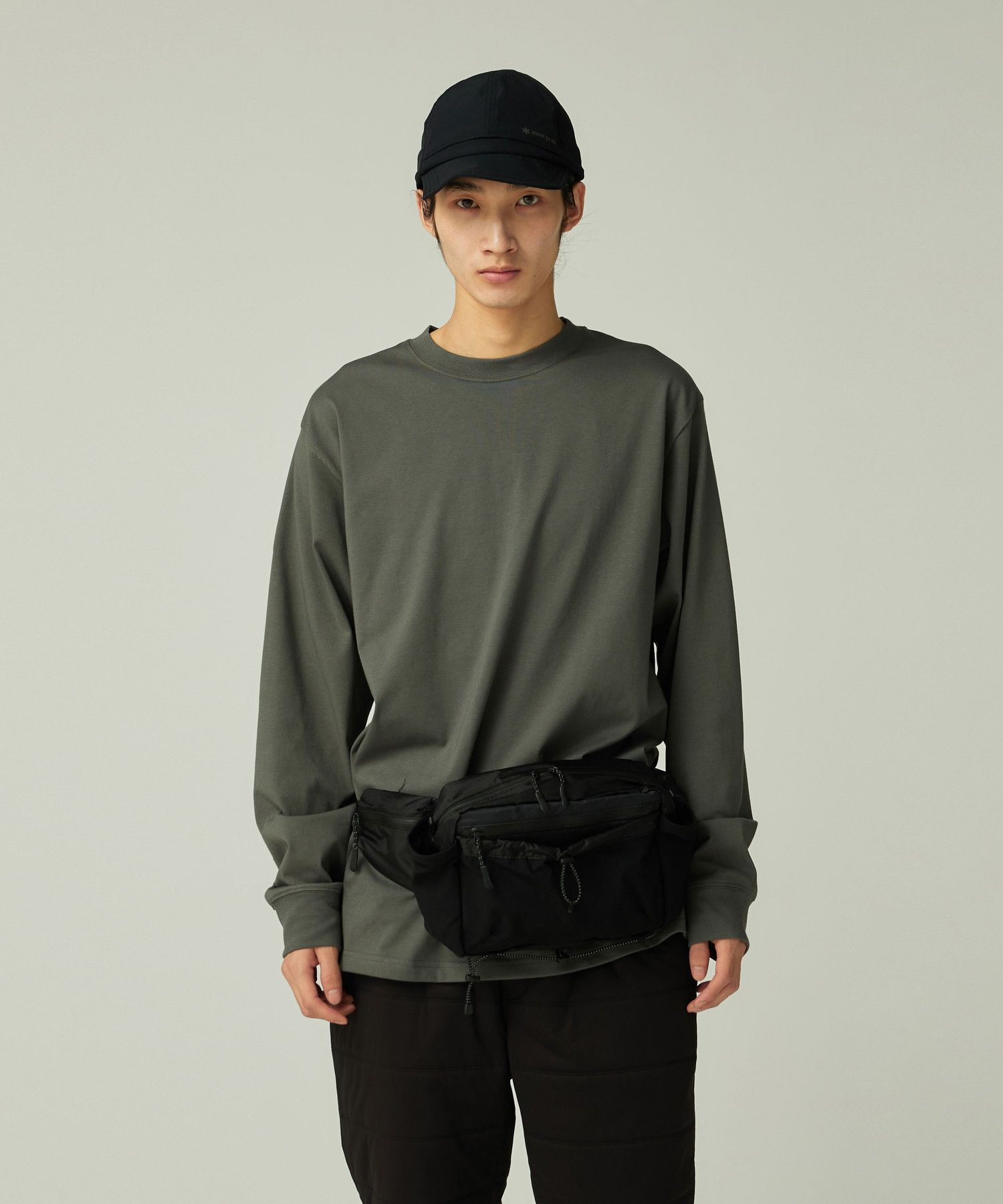 SNOW PEAK TYPOGRAPHY L/S T-SHIRT GREY
