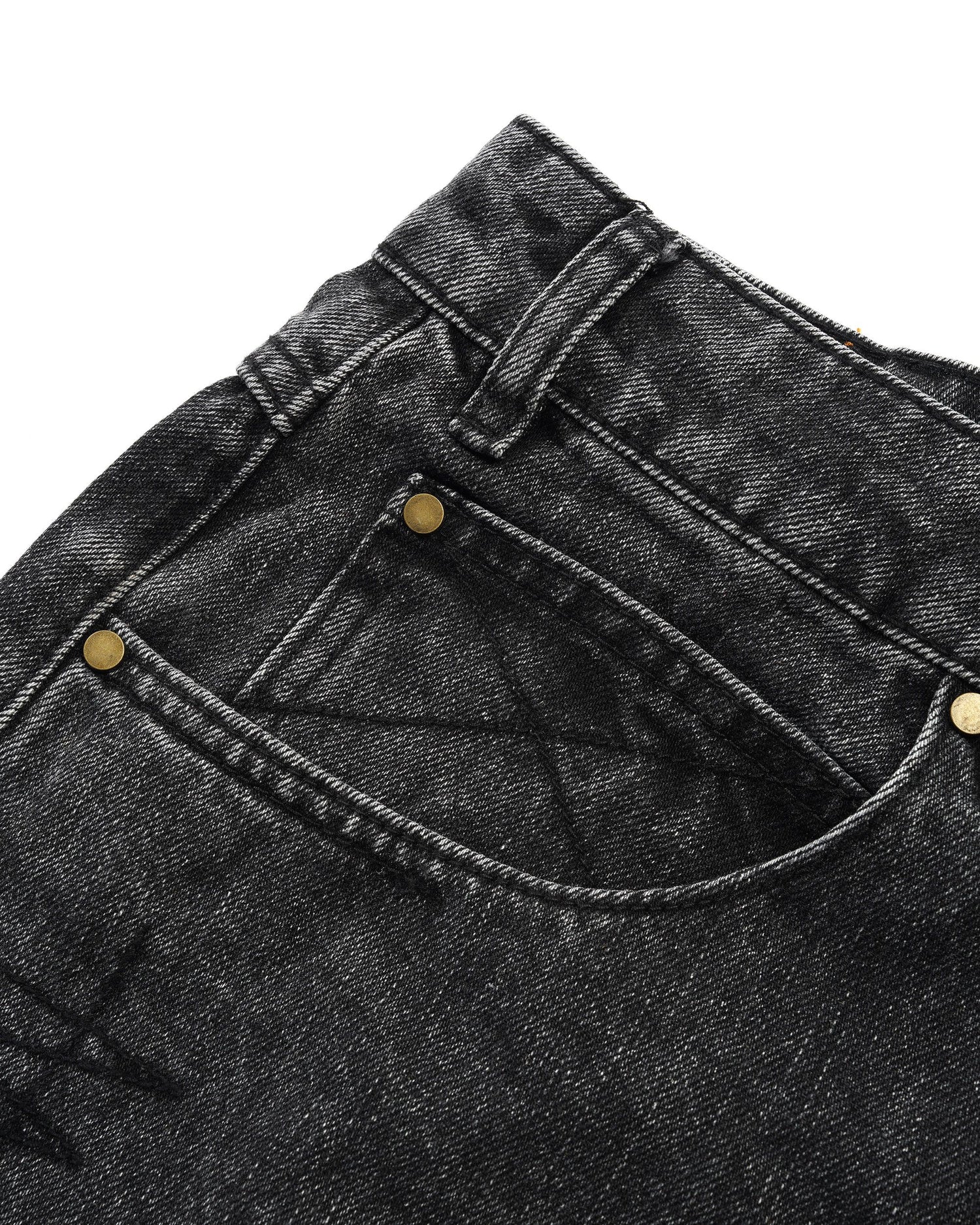 STITCH DENIM SHORTS DISTRESSED GREY