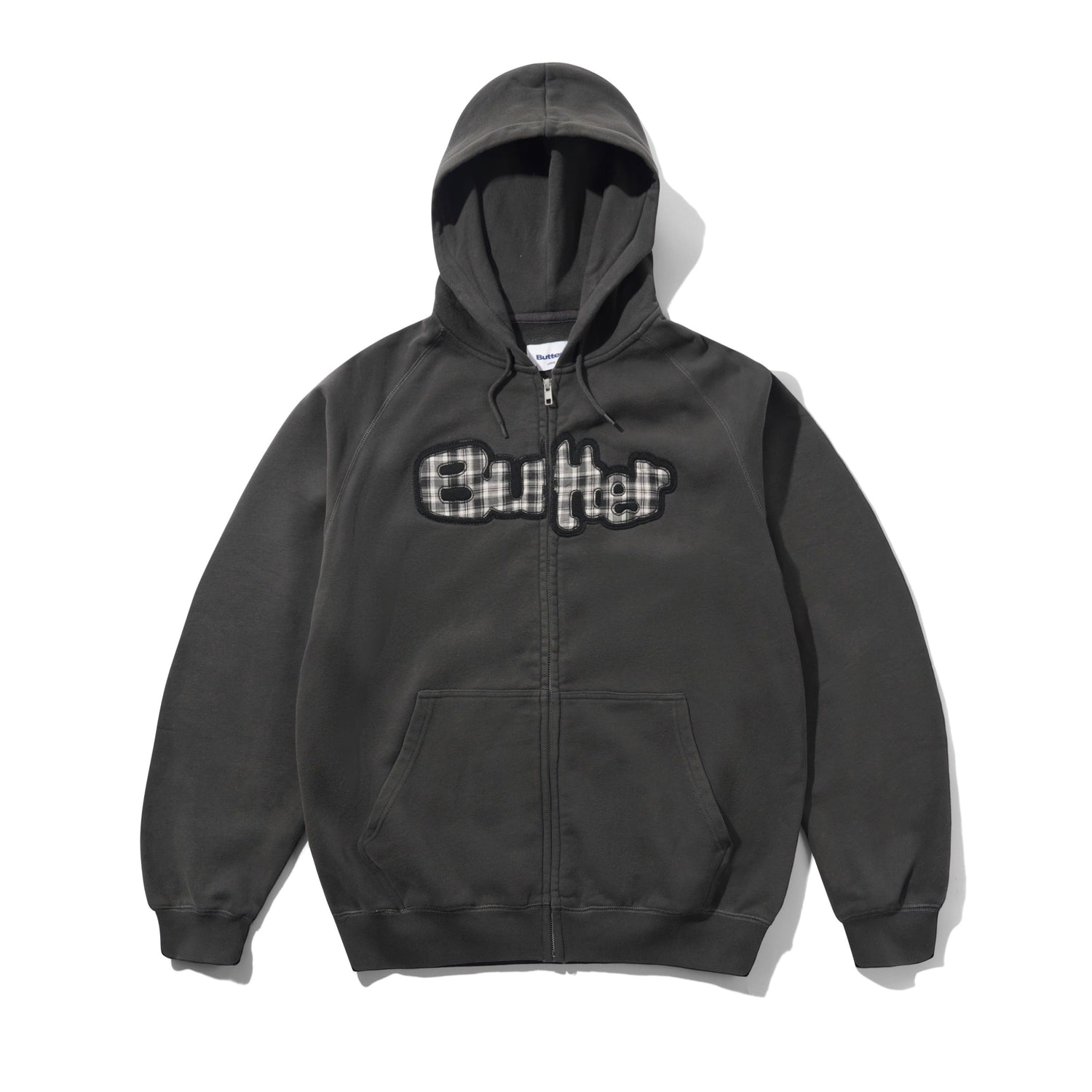 STRETCH ZIP-THRU HOOD WASHED BLACK
