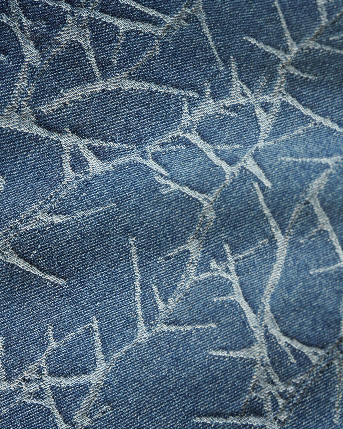 THORN CAMO WIDE CUT DENIM JEANS WASHED INDIGO