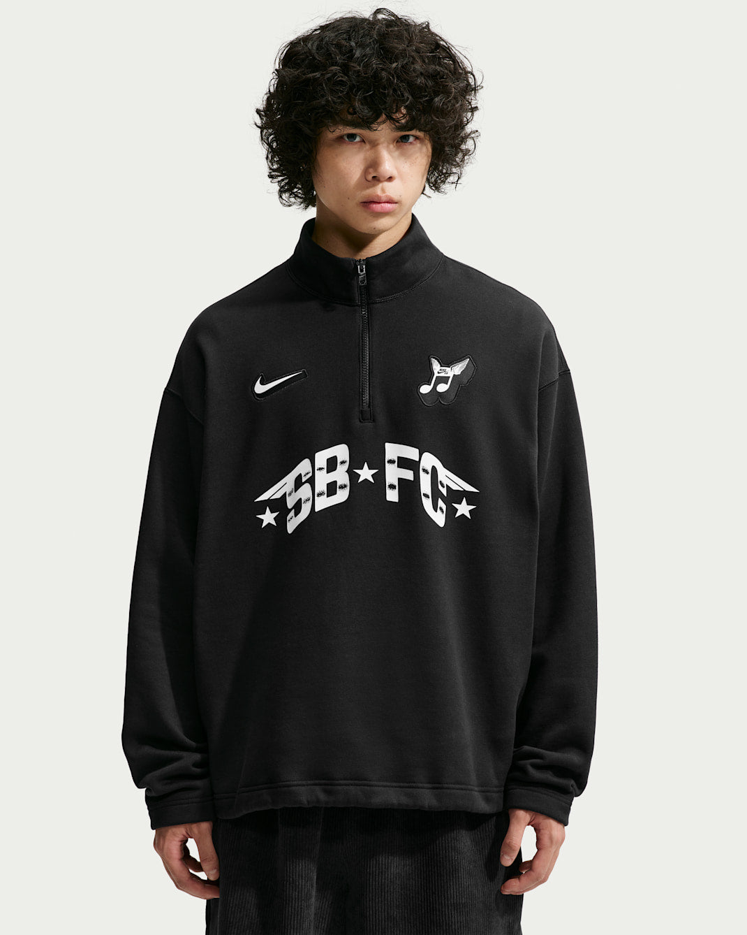 SB SKATE HALF-ZIP CREW BLACK