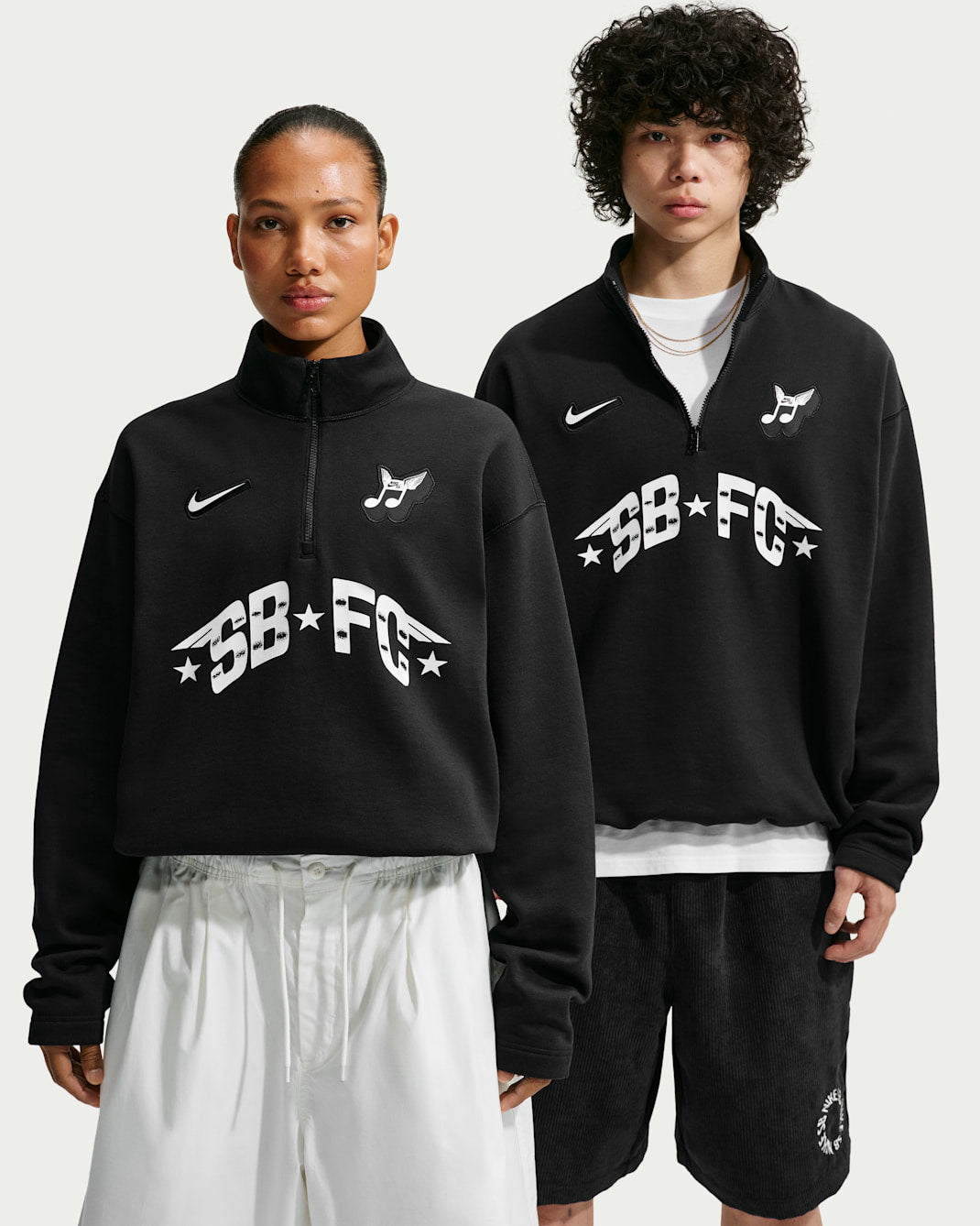 SB SKATE HALF-ZIP CREW BLACK