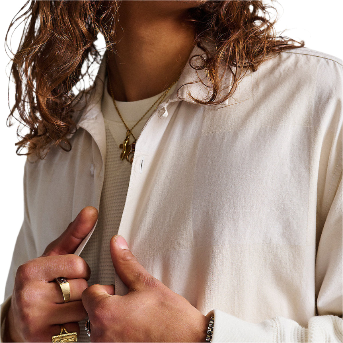 KESSLER CHECKERBOARD SHIRT WHTE / MARSHMALLOW