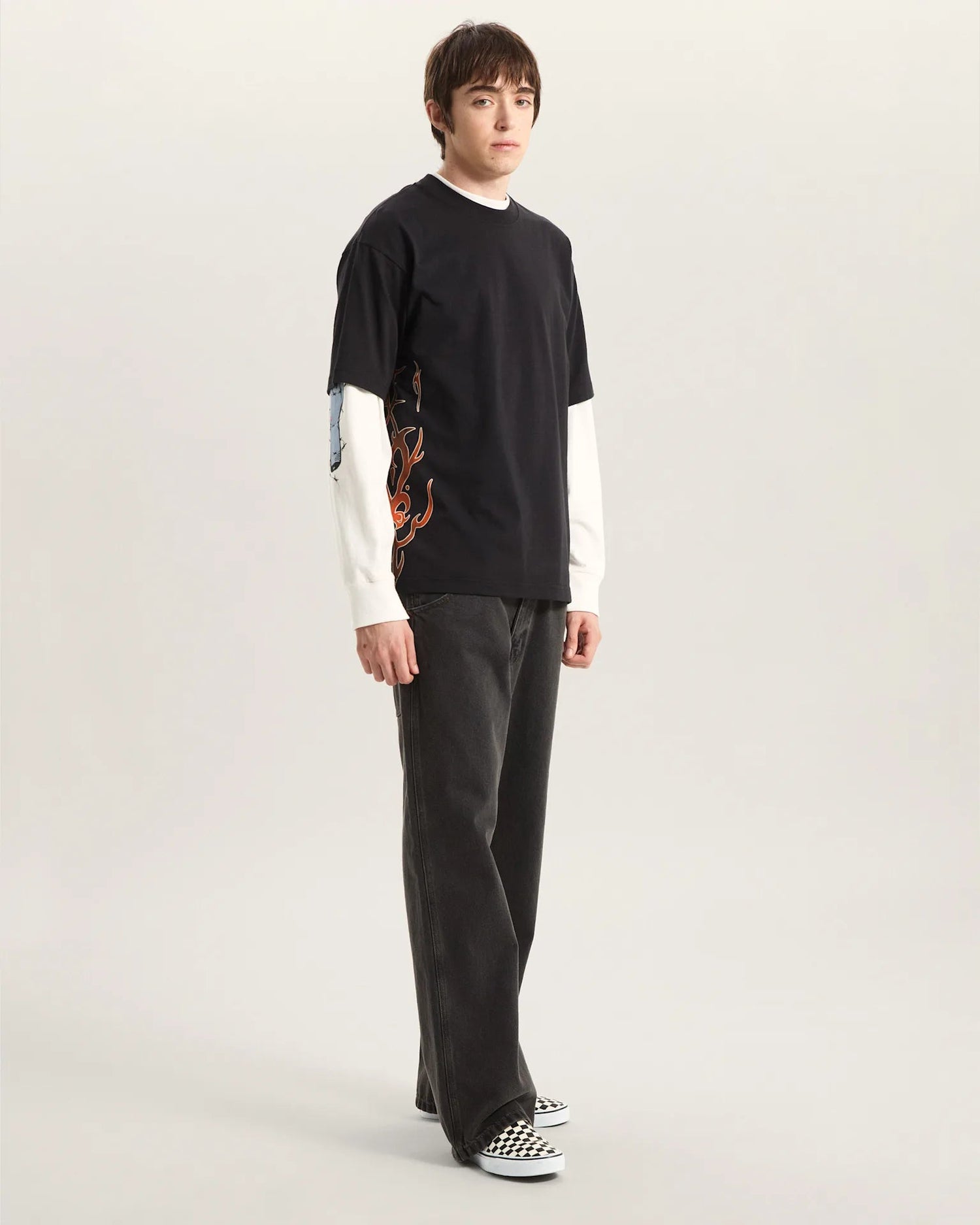 LX DAYANA SIDE TRIBAL SS TEE BLACK