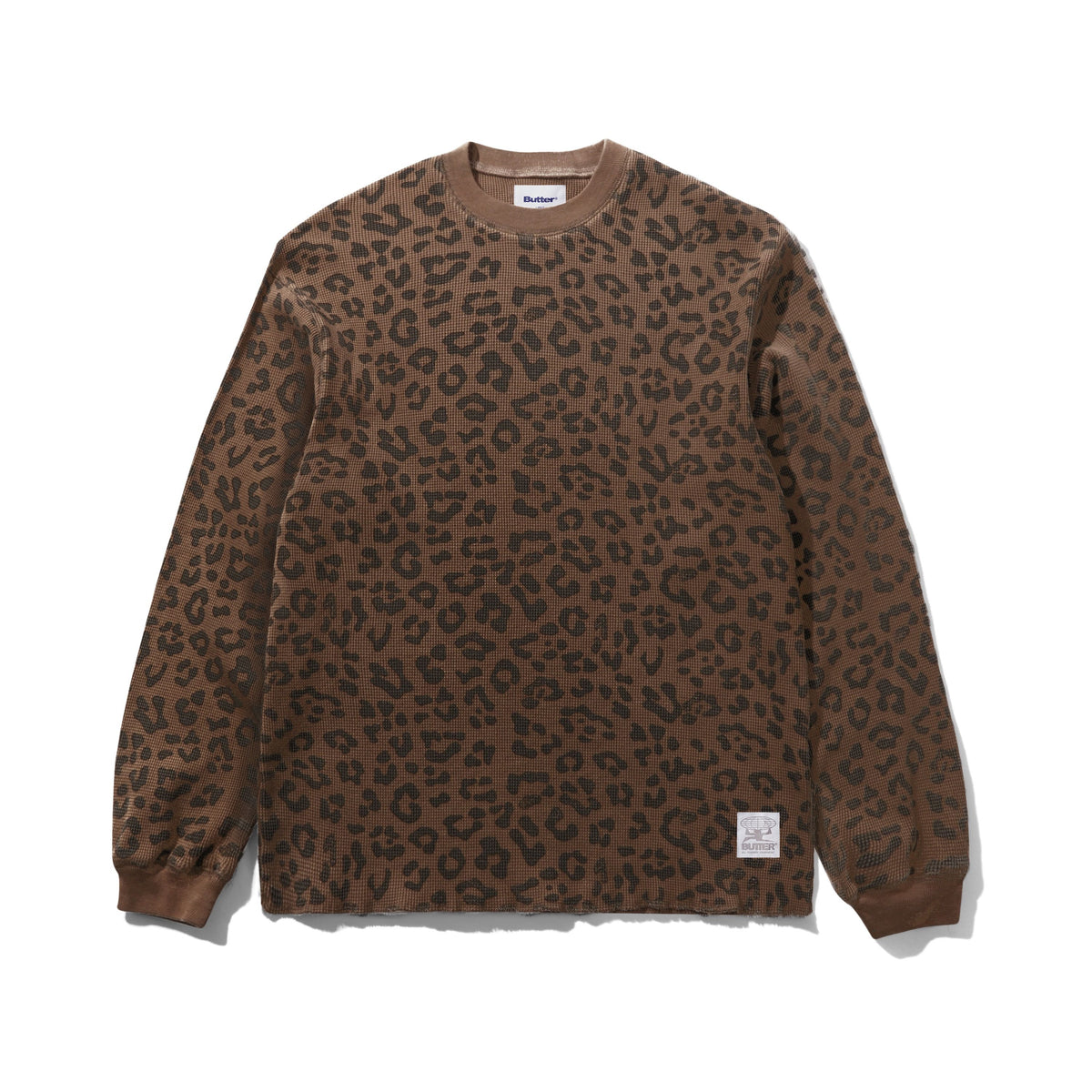 WAFFLE L/S TOP LEOPARD
