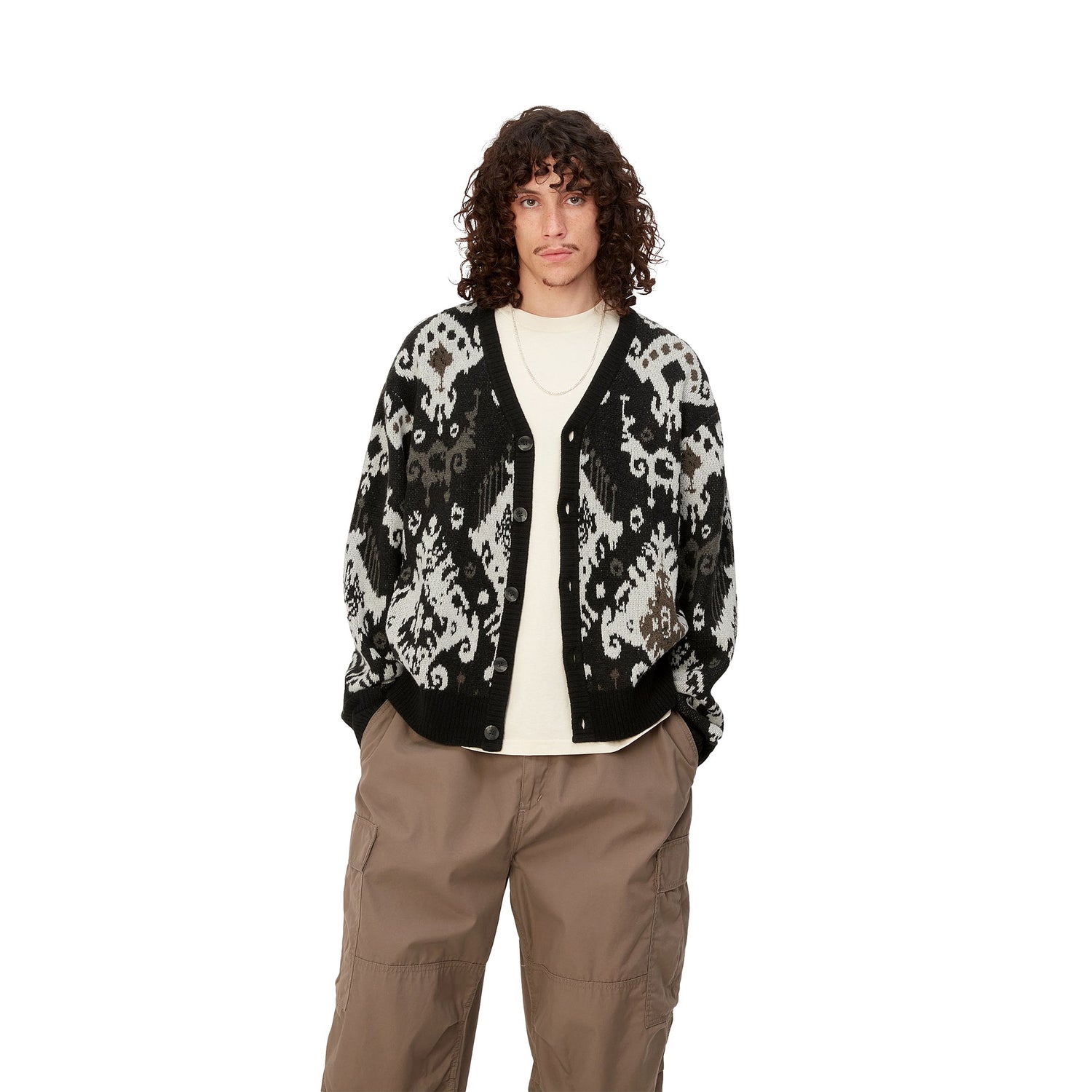 BARU CARDIGAN BARU JACQUARD, BLACK